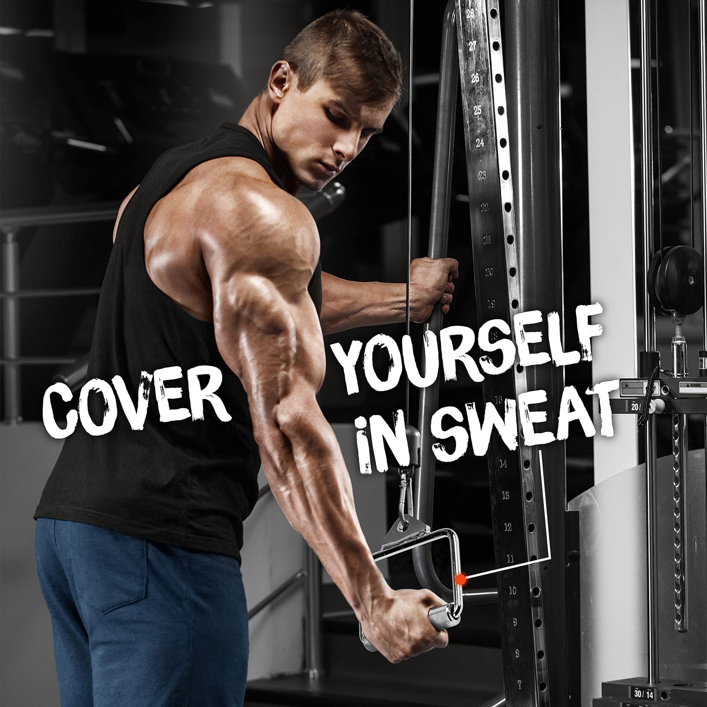 Yes4All D Row Handle Cable Attachment for Weight Workout, Cable Machine Accessories for Home Gym