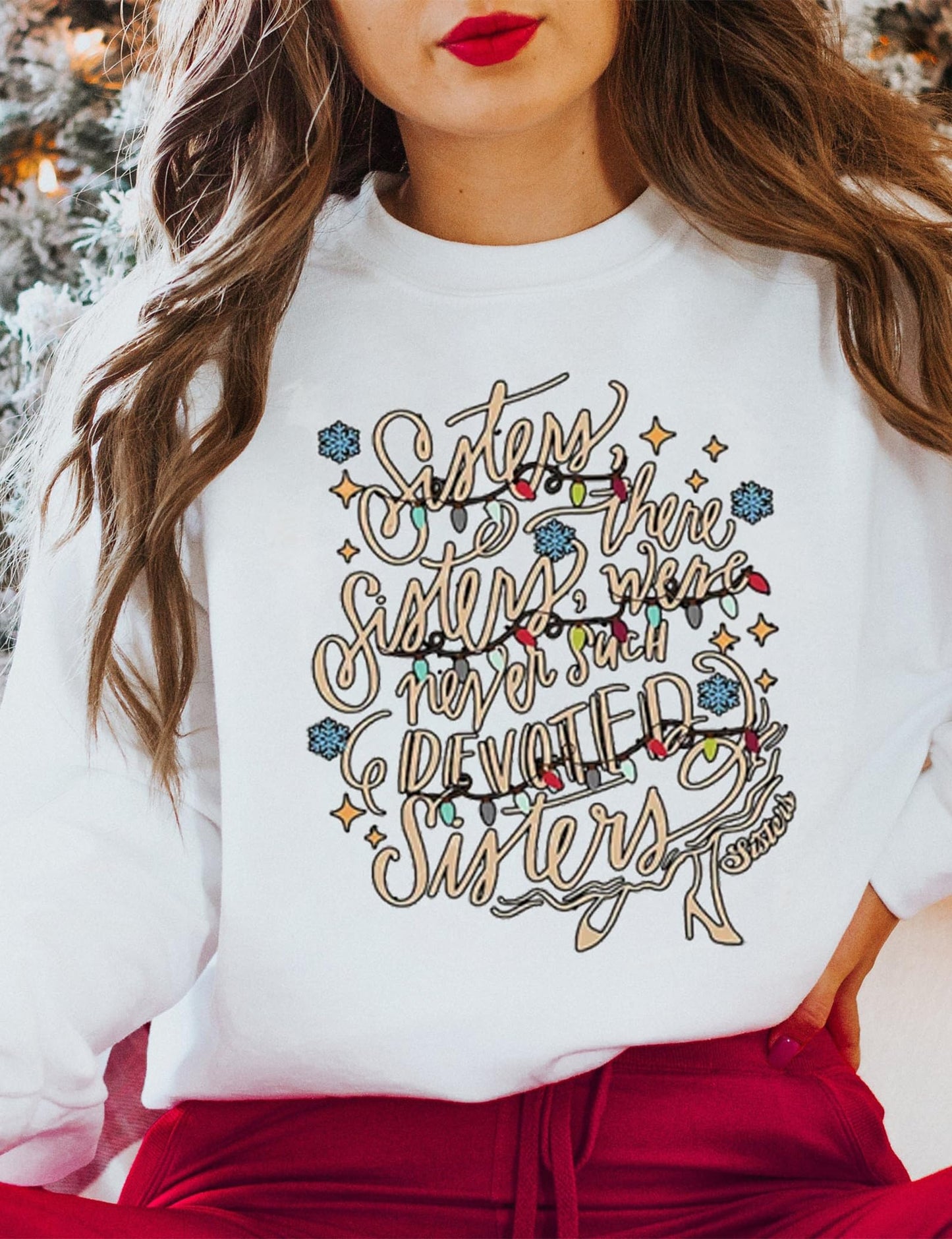 CCOTPRRP Christmas Sweatshirt Womens White Christmas Holiday Shirt Movie Pullover Vacation Graphic Tees Tops(P1,M)