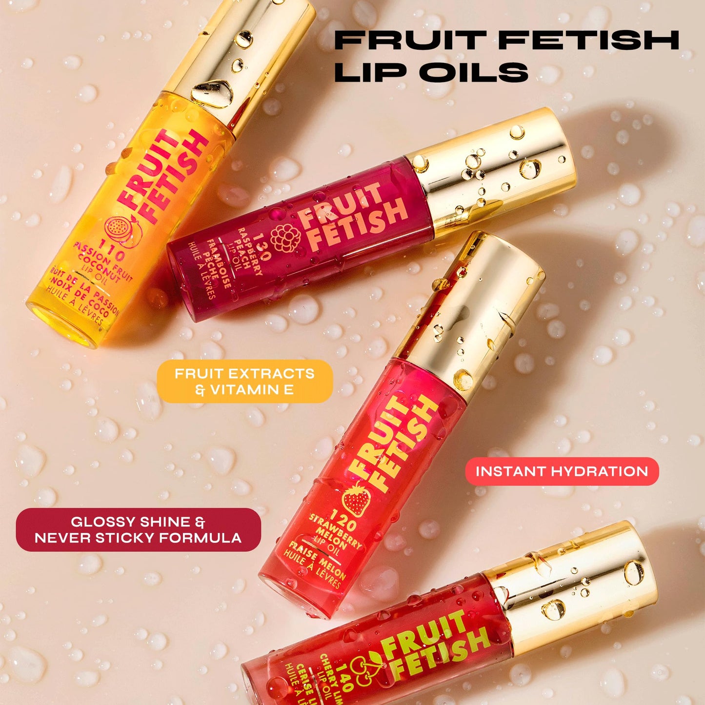 Milani Fruit Fetish Lip Oil with Vitamin E for Instant Hydration, Fruit Extract Infused Lip Treatment and Moisturizing Lip Gloss - Raspberry Peach