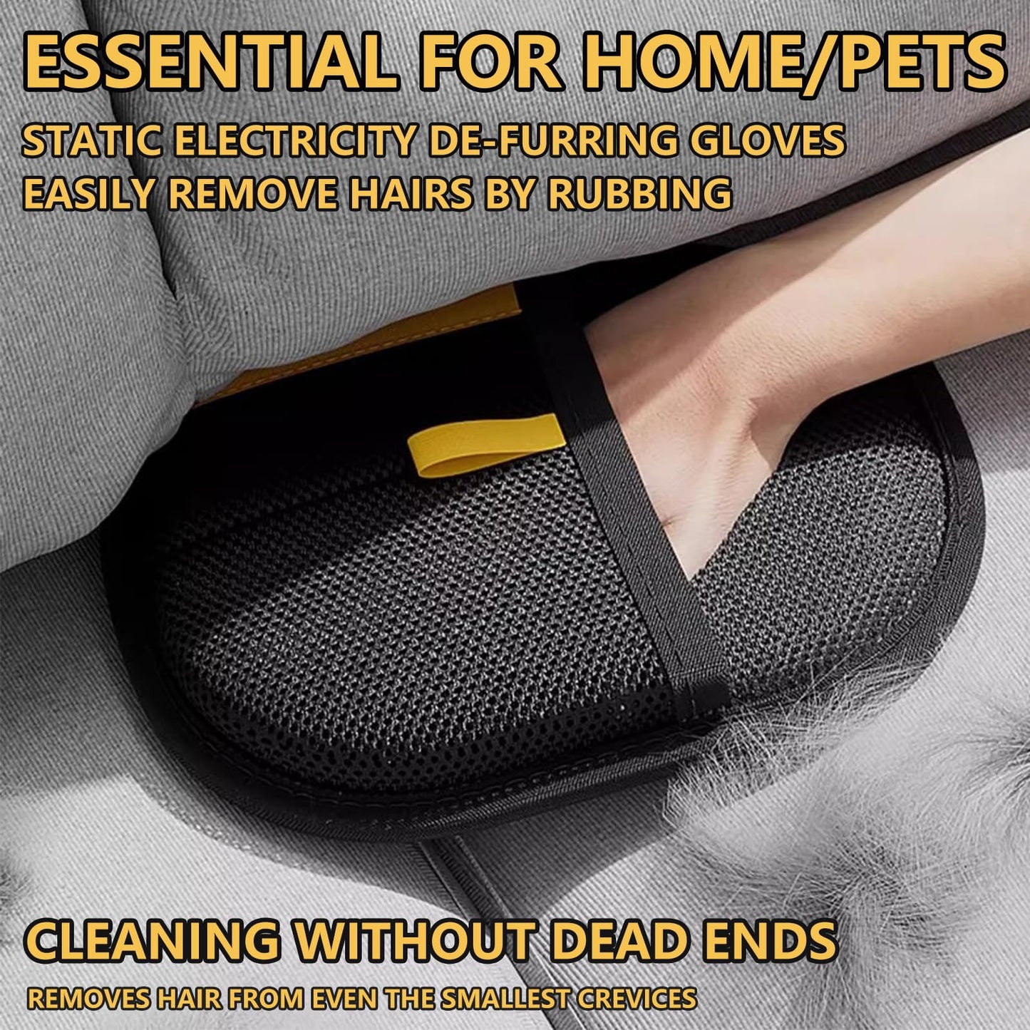 Yostyle Electrostatic Pet Hair Remover Glove - Reusable Electrostatic Pet Hair Removal Gloves for Couch, Carpet, Double Sided Grooming Glove for Cat & Dog Hair, Upgraded Static Removal Tool (1)