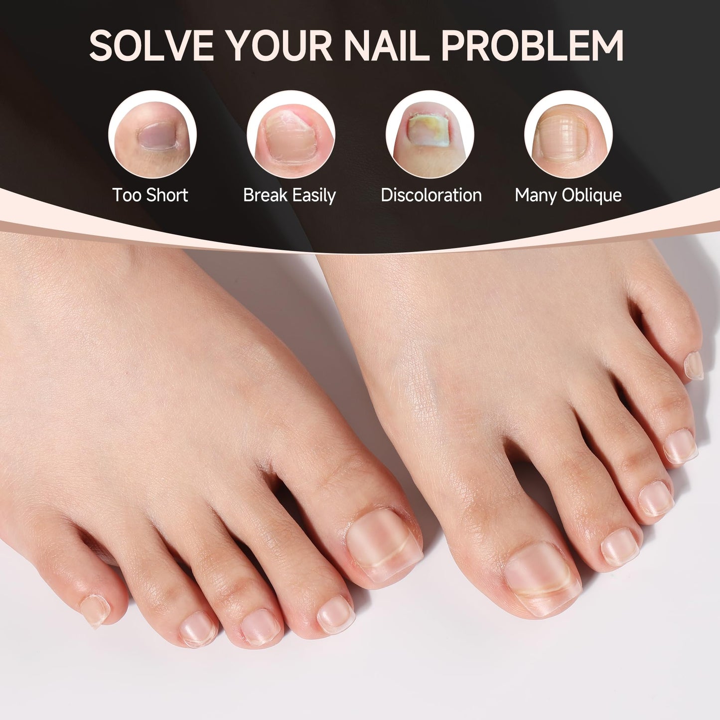 UNA GELLA Toe Nail Tips 504Pcs - Full Cover Matte Squavol Toe Nails Soft Gel Pre-file Gel Toe Nail x Tips For Toe Nail Extensions Home DIY Nail Salon Soak Off 15 Sizes
