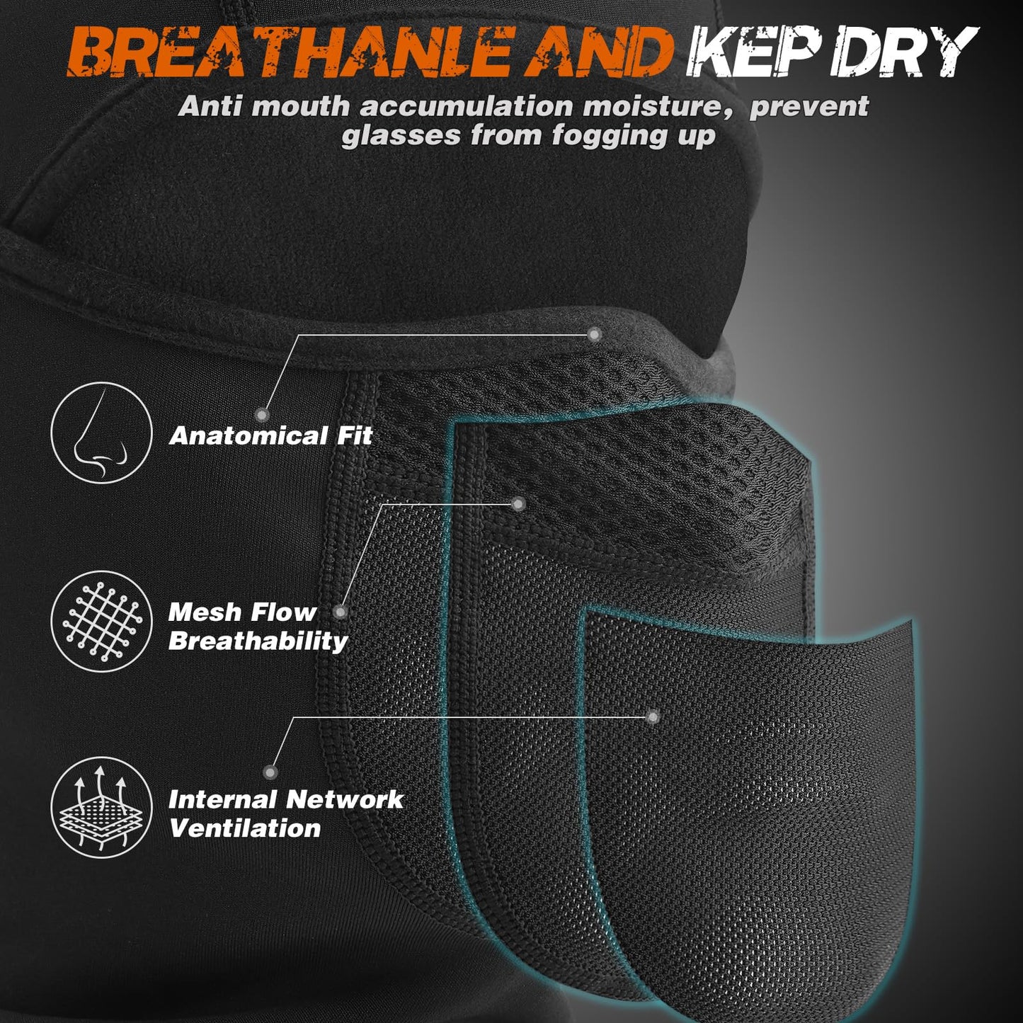 YANIKY Winter Balaclava Ski Mask for Men Women Breathable Warm Face Mask Windproof Thermal Fleece Face Cover for Cold Weather