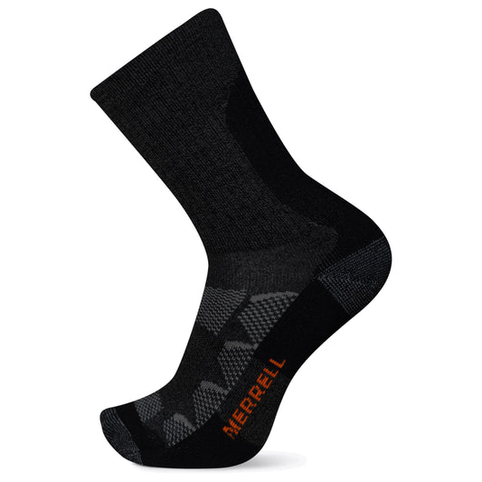 Merrell -men's and -women's Moab Hiking Mid Cushion Socks-1 Pair Pack-Coolmax Moisture Wicking and Arch Support, Charcoal, Medium-Large