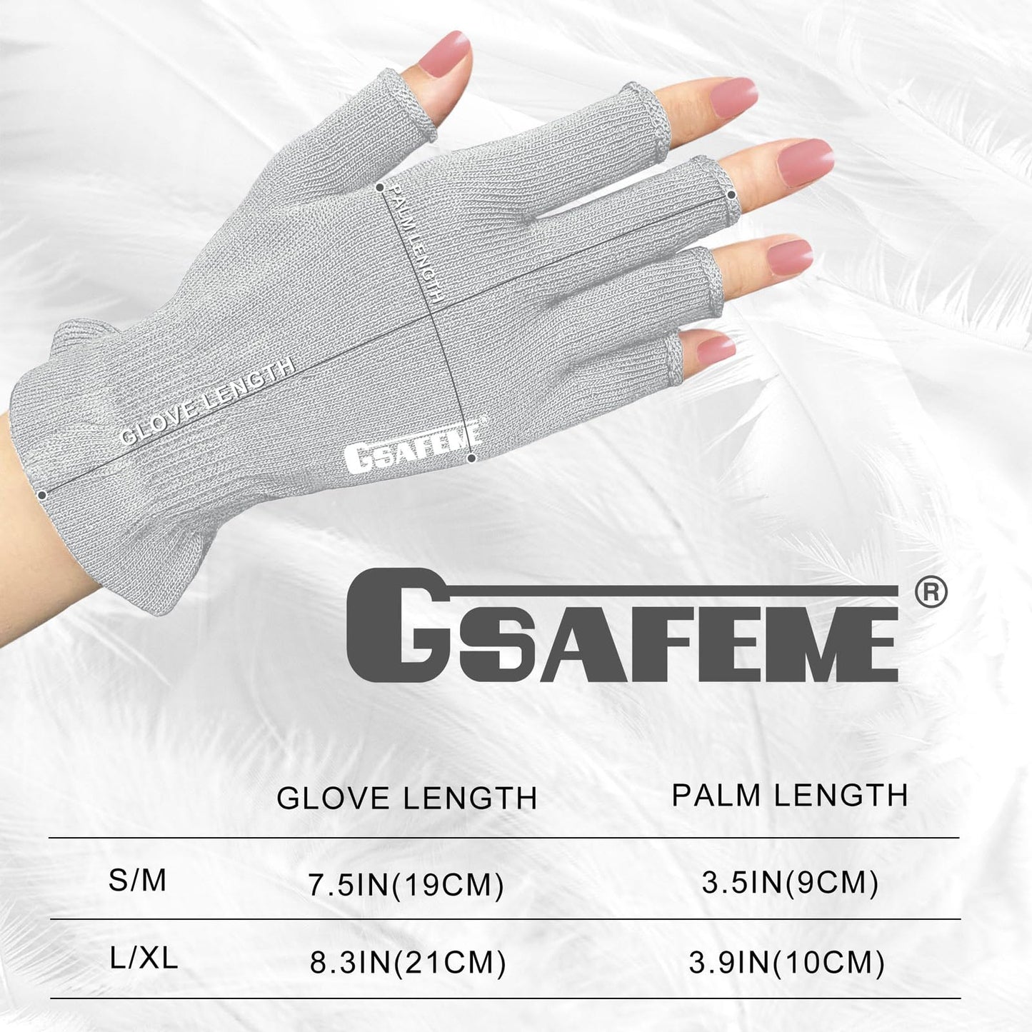 GSAFEME Cotton Gloves Eczema - Fingerless Touchscreen Moisturizing Gloves for Dry Hand Sleeping - Cotton Gloves for Men and Women, Gray S/M 1 Pair