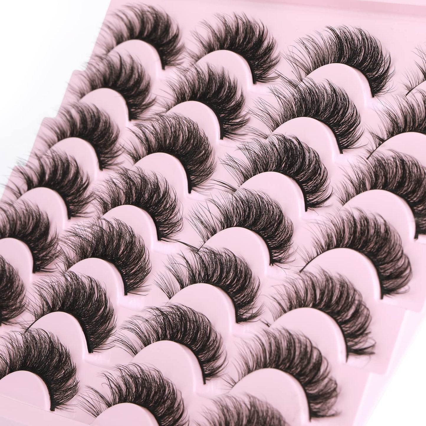 False Eyelashes Natural Look Fluffy Mink Lashes 12mm Short Wispy Lashes 5D Volume Strip Eye Lashes Pack by Kiromiro