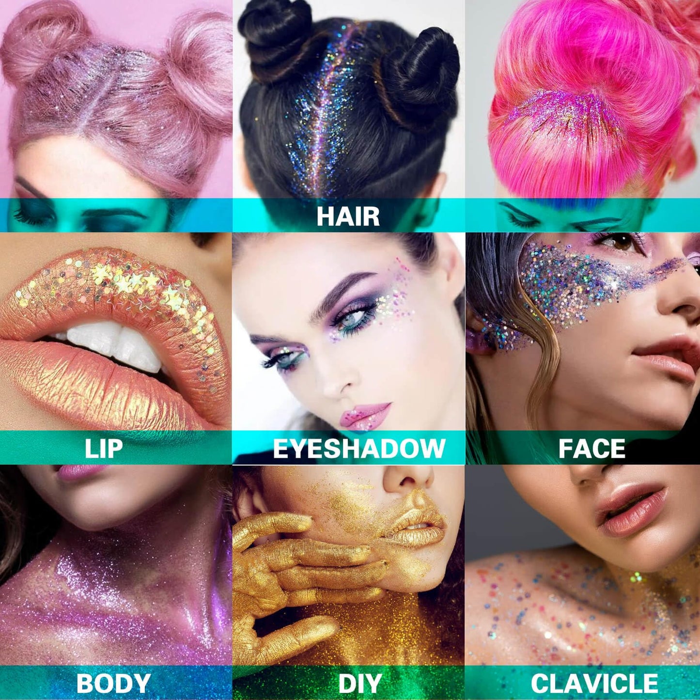 MEICOLY Gold Body Glitter,Yellow Face Glitter,Music Festival Accessories Outfits for Women,Mermaid Sequins Hair Glitter Makeup,Sparkle Face Body Glitter for Country Concert,Mardi Gras Accessories