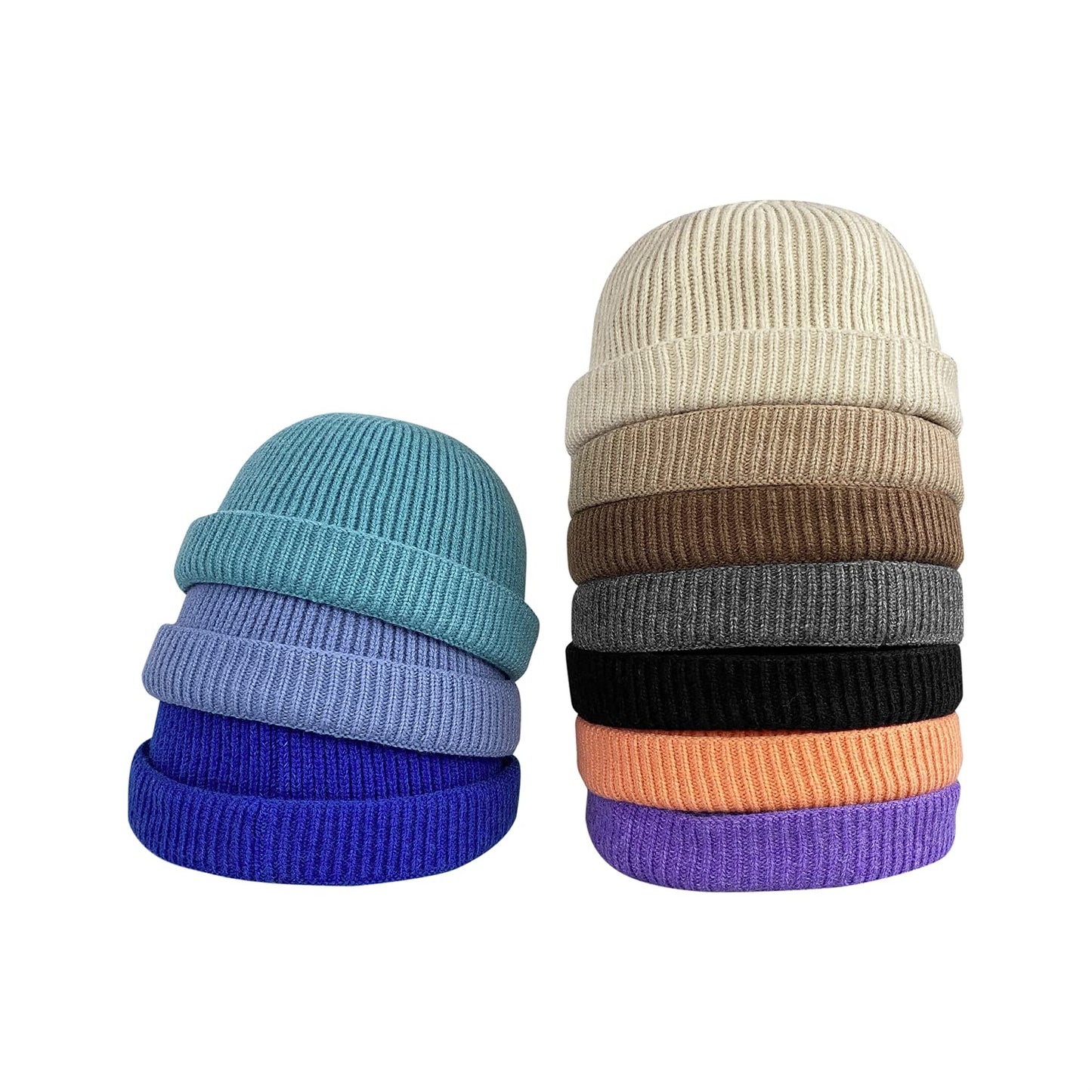Croogo Docker Hats Round Beanie Hat Casual Lovers Visor-Less Sailor Skullcap Fashion Men's Landlord Hat Winter Hat,Khaki-CT47