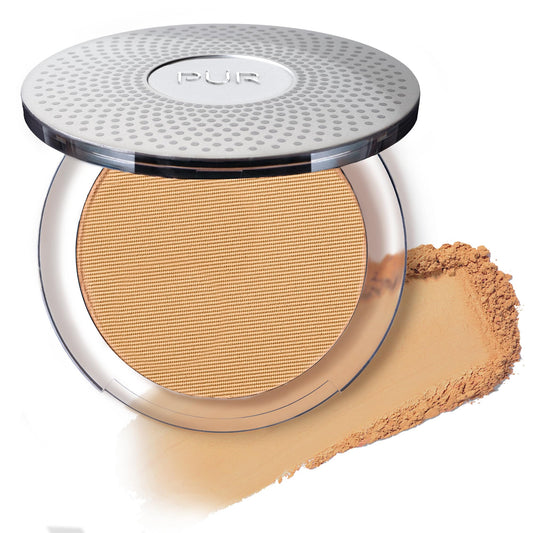 PUR Beauty 4-in-1 Pressed Mineral Makeup Powder Foundation with SPF 15 - Concealer & Finishing Compact Pressed Powder for Face - Buildable Medium to Full Coverage Foundation Powder (Beige)