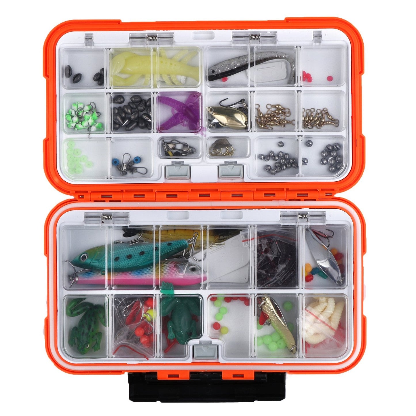 Goture Small Tackle Box, Waterproof Fishing Lure Boxes, Storage Case Bait Plastic Accessories Containers Orange SMALL 7.8'' X 4.2'' X 1.8''