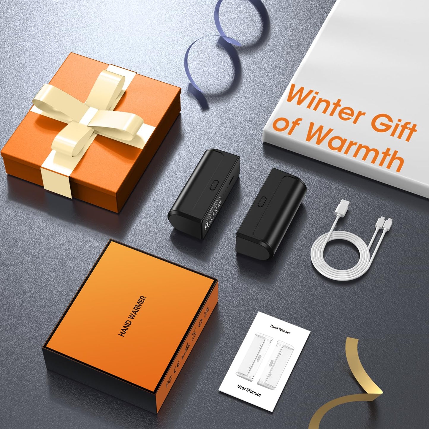 OLV Magnetic Hand Warmers Rechargeable 2 Pack 6000mAh Electric Portable USB Hot Pocket Sized Hand Warmer 18Hrs Long Heating Heater Therapy Gifts for Men Women Camping,Hunting,Golf,Travel Essentials