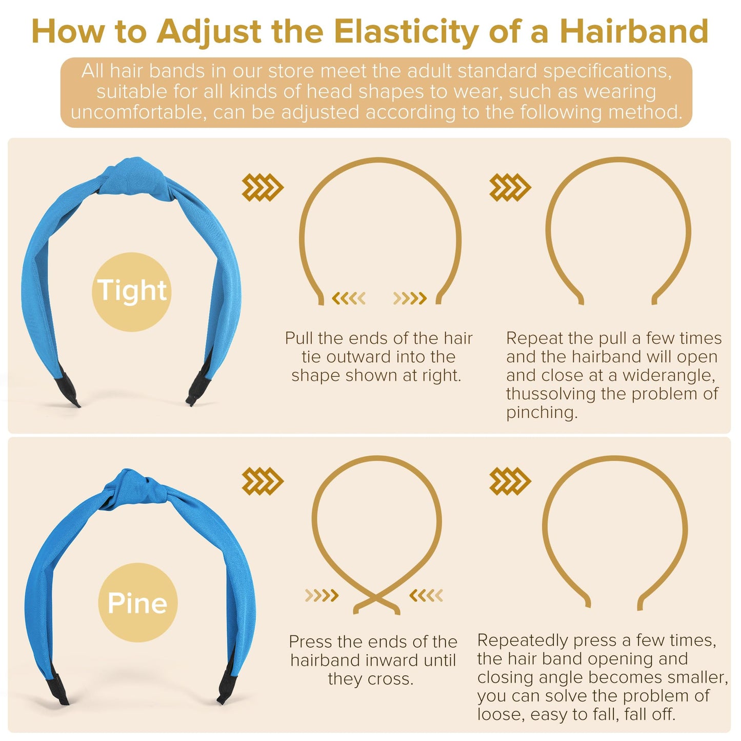 DiyJibb Headbands for Women Girls - 6PCS Stylish Top Knotted Headbands - Knotted Headband for Women - Head Bands Wide Hairband Hair Accessories