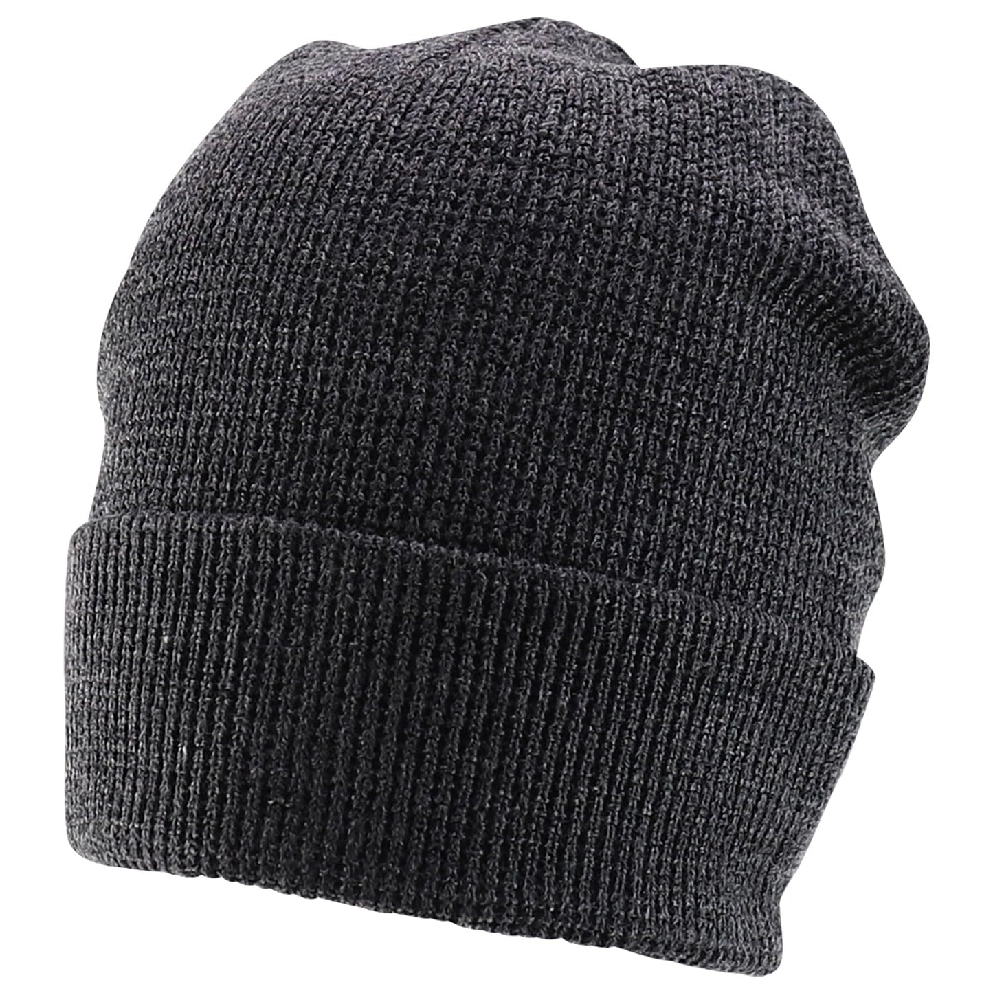 Armycrew XXL Oversized Waffle Knit Pattern Winter Long Beanie - Charcoal