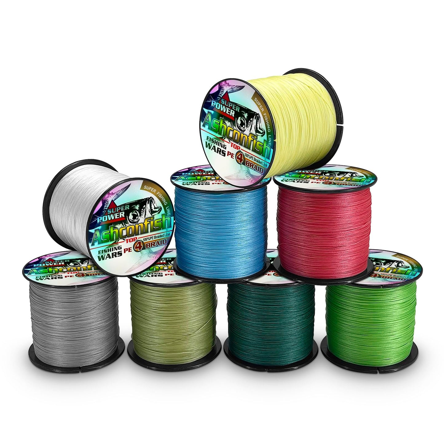 Ashconfish Braided Fishing Line- 4 Strands Super Strong PE Fishing Wire Heavy Tensile for Saltwater & Freshwater Fishing -Abrasion Resistant - Zero Stretch- 100M/109Yds 6LB Blue