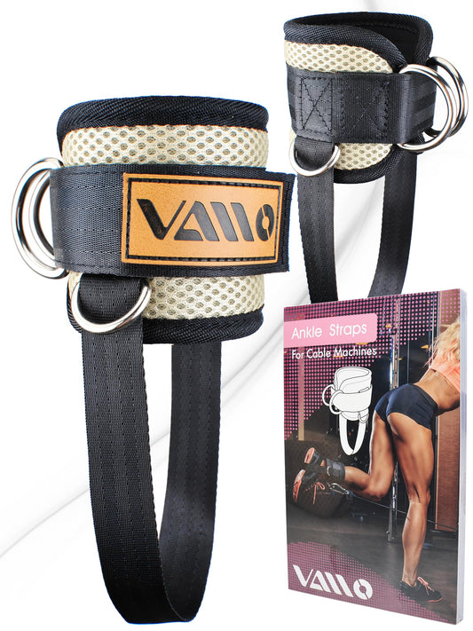 Light yellow Ankle Straps for Cable Machines,Adjustable Comfort fit Neoprene, Reinforce Double D-Ring - Premium Ankle Cuffs to Improve Abdominal Muscles, Lift The Butts, Tone The Legs for Men & Women