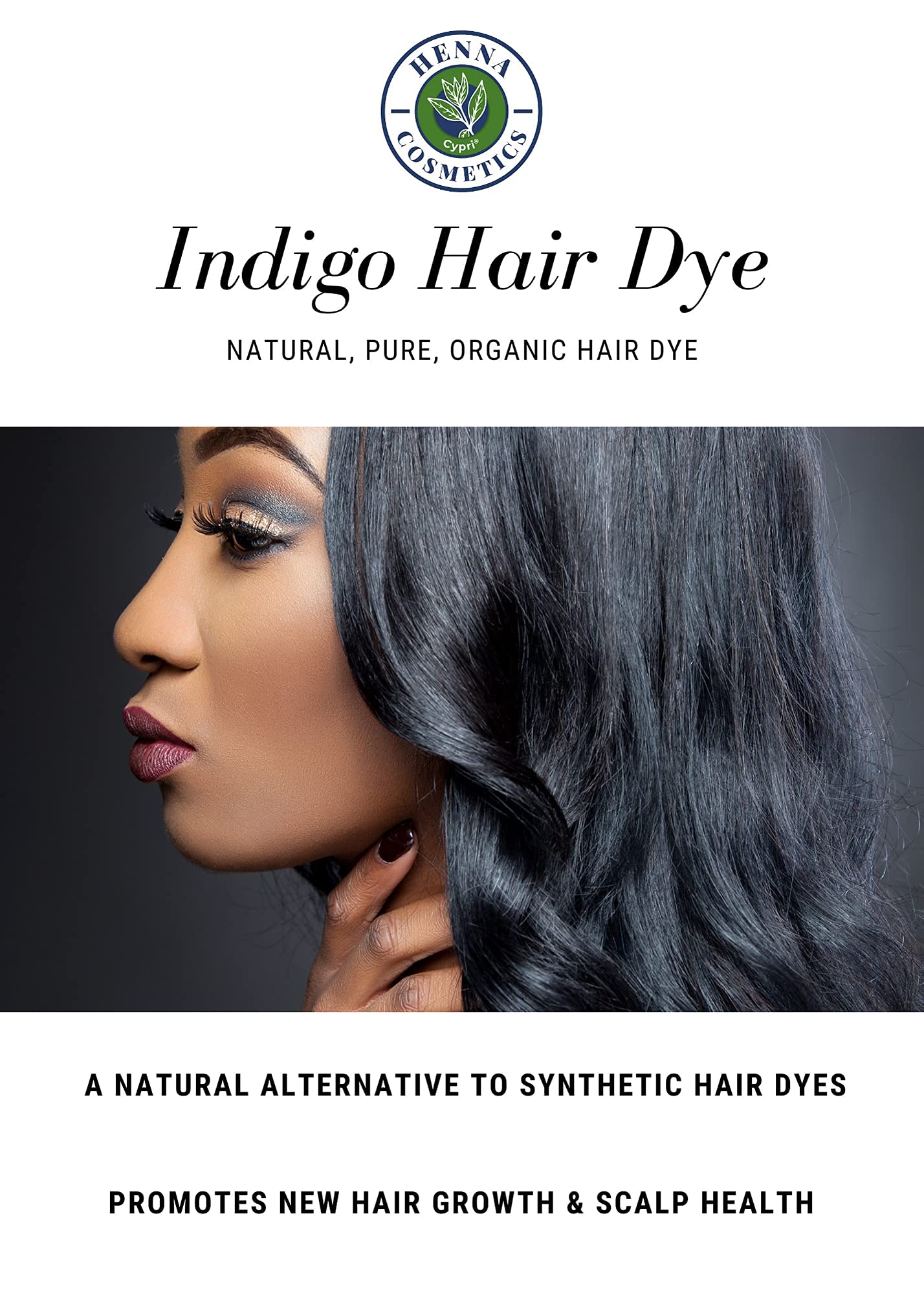 Henna Cosmetics Indigo Powder Natural Hair Dye Kit | Organic Black 100 Grams (3.52 Ounces)