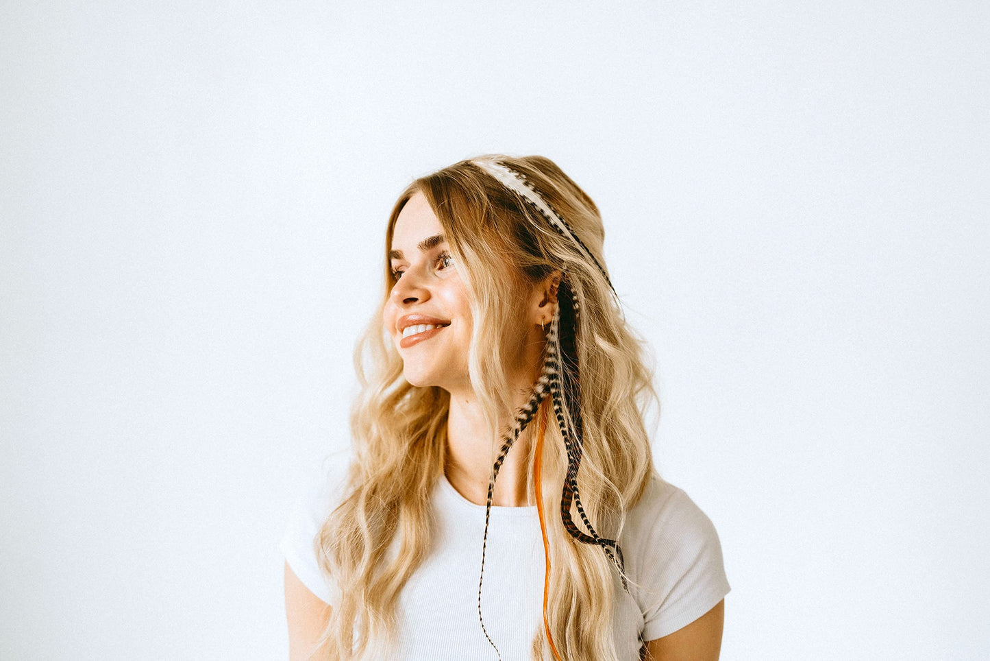15 Natural Fluffy Color Hair Feathers - 7”- 12” Long - Natural Fluffy Hair Extension, Feather Hair Extension DIY Kit - Eye-Catching Design - 20 Micro-link Beads - 100% Real Rooster Feathers