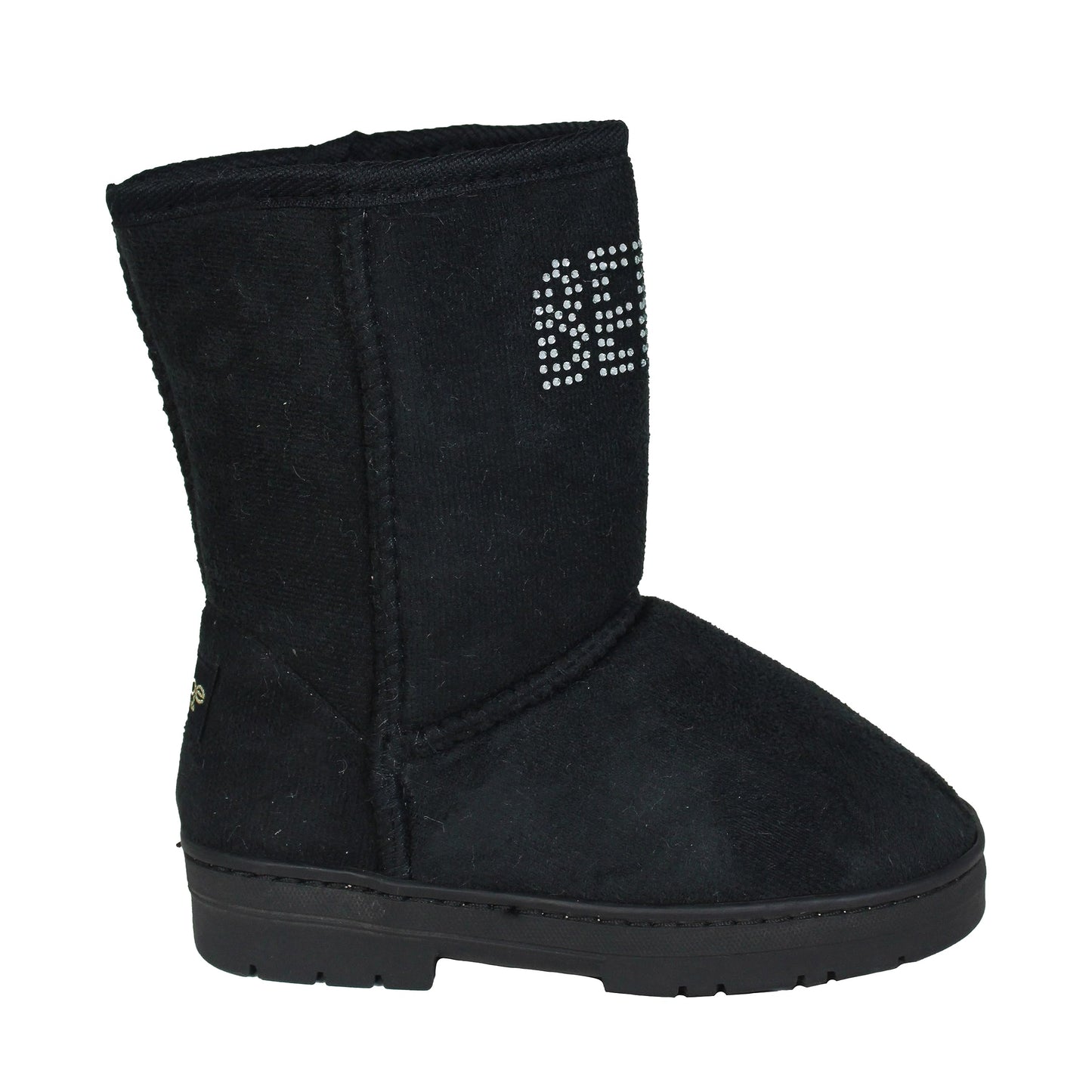 bebe Girl's Winter Boots Cozy Ankle Kids Boots - Kids' Fuzzy Boots Warm Boots For Girls, Winter Shoes for Kids (Toddler/Little Kid/Big Kid), Black 2, 3