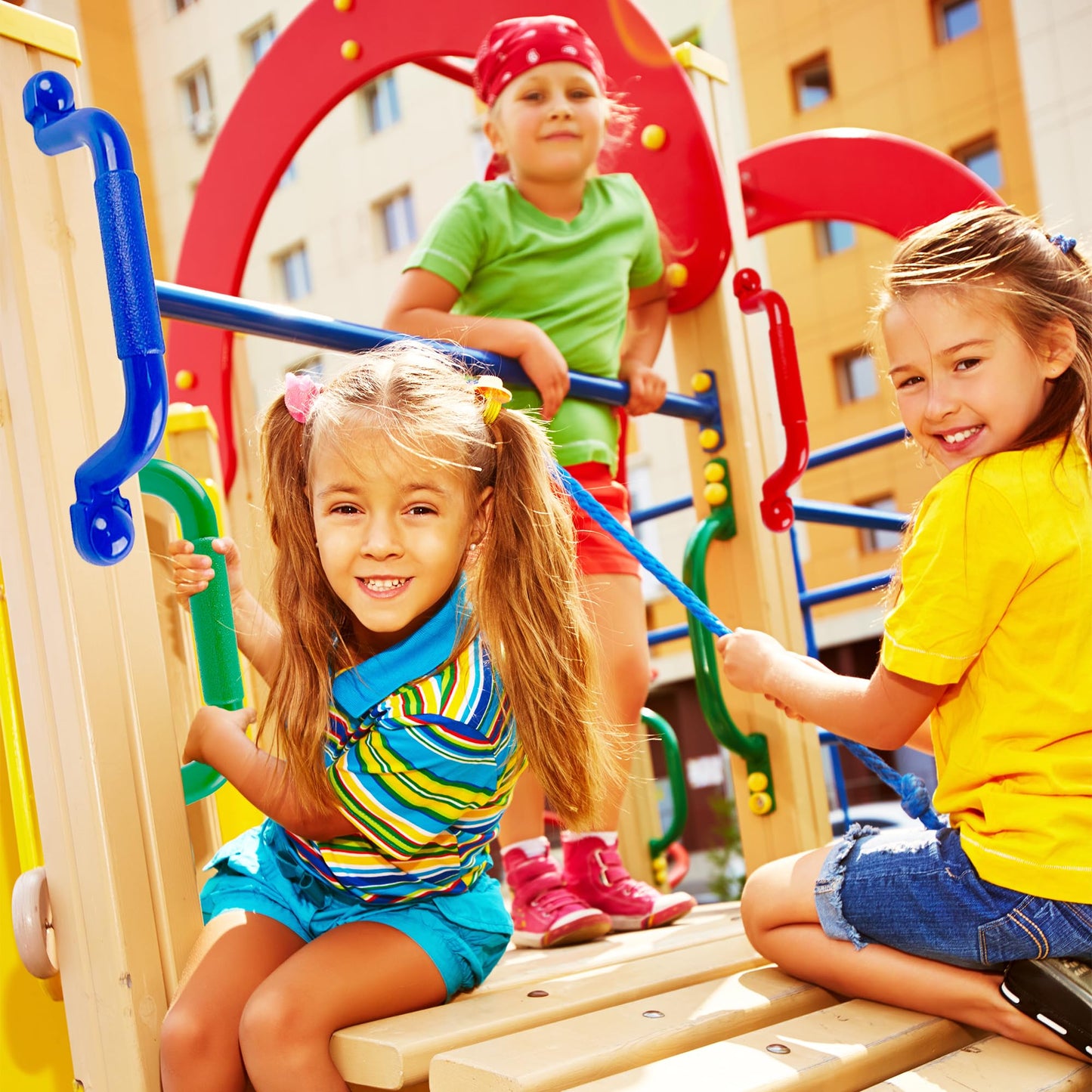 KINSPORY 10.6'' Climbing Handles, 4pc Playground Safety Handles Set, Kids Hand Grips for Swing Set, Climbing Frame, Play House, Climbing Frame - Blue