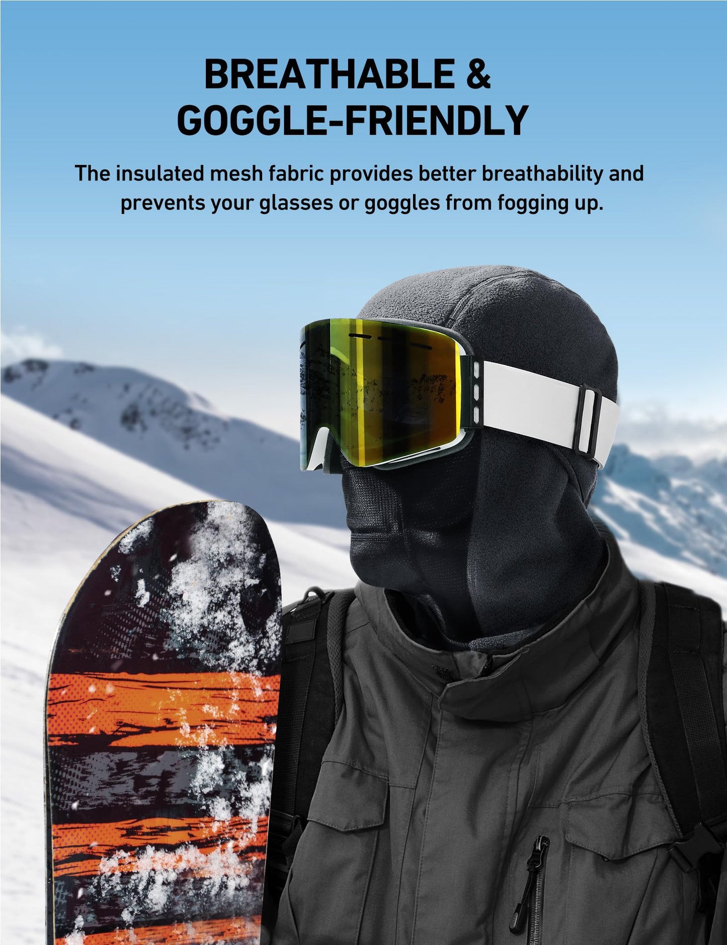 AstroAI 2 Pack Balaclava Ski Mask Winter Fleece Thermal Face Mask Cover for Men Women Warmer Windproof Breathable, Cold Weather Gear for Skiing, Outdoor Work, Riding Motorcycle & Snowboarding, Gray