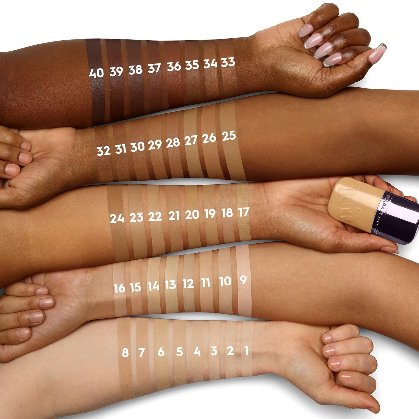 Urban Decay Face Bond Self-Setting Waterproof Foundation, Medium Coverage, Natural Matte Finish, 3% Niacinamide Serum Improves Skin Texture Feel, Transfer-Resistant, Sweat-Proof, Blurs Skin - Shade 36