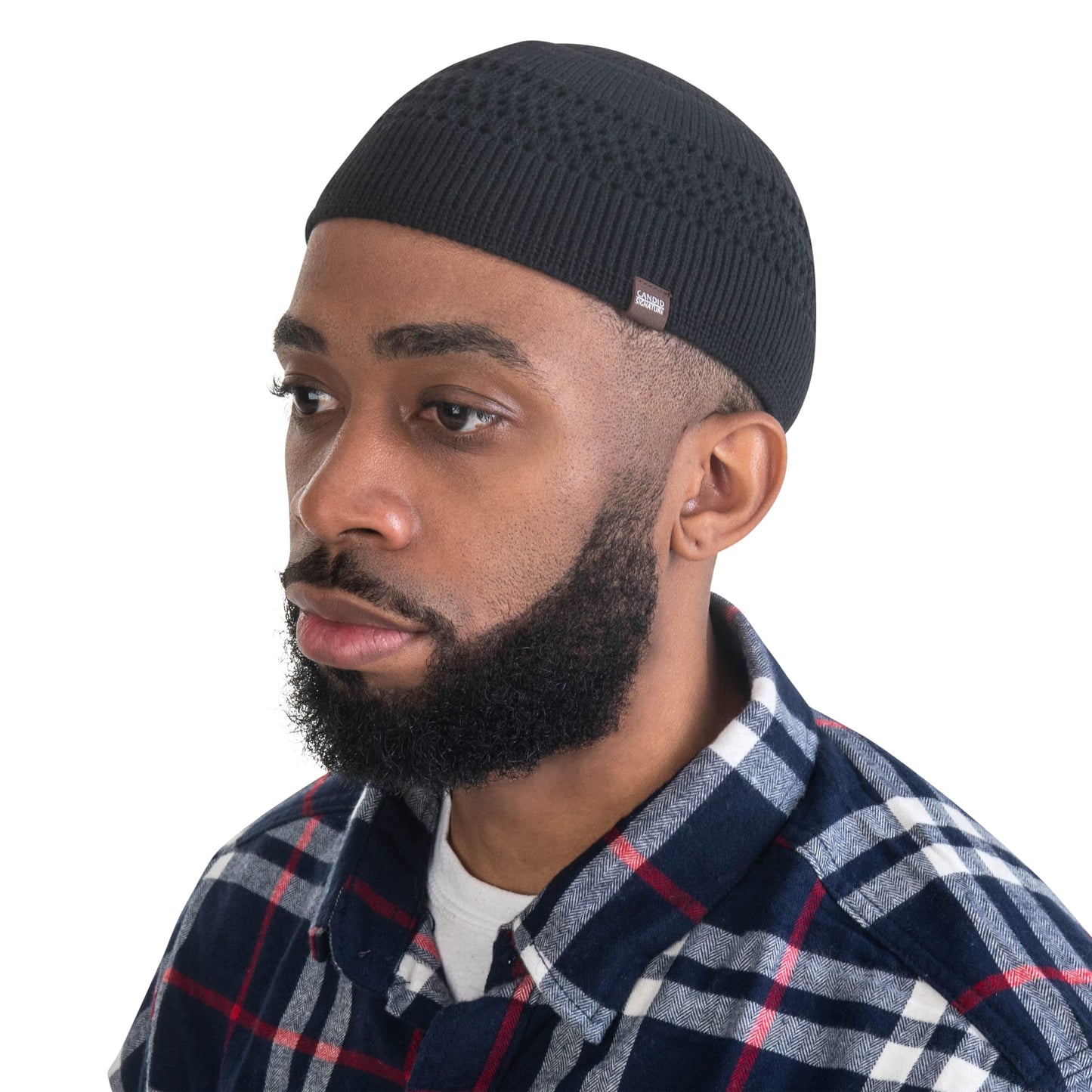 SnugZero Unisex Cotton Lattice-Knit Skull Cap Beanie Kufi for Everyday Wear, Black