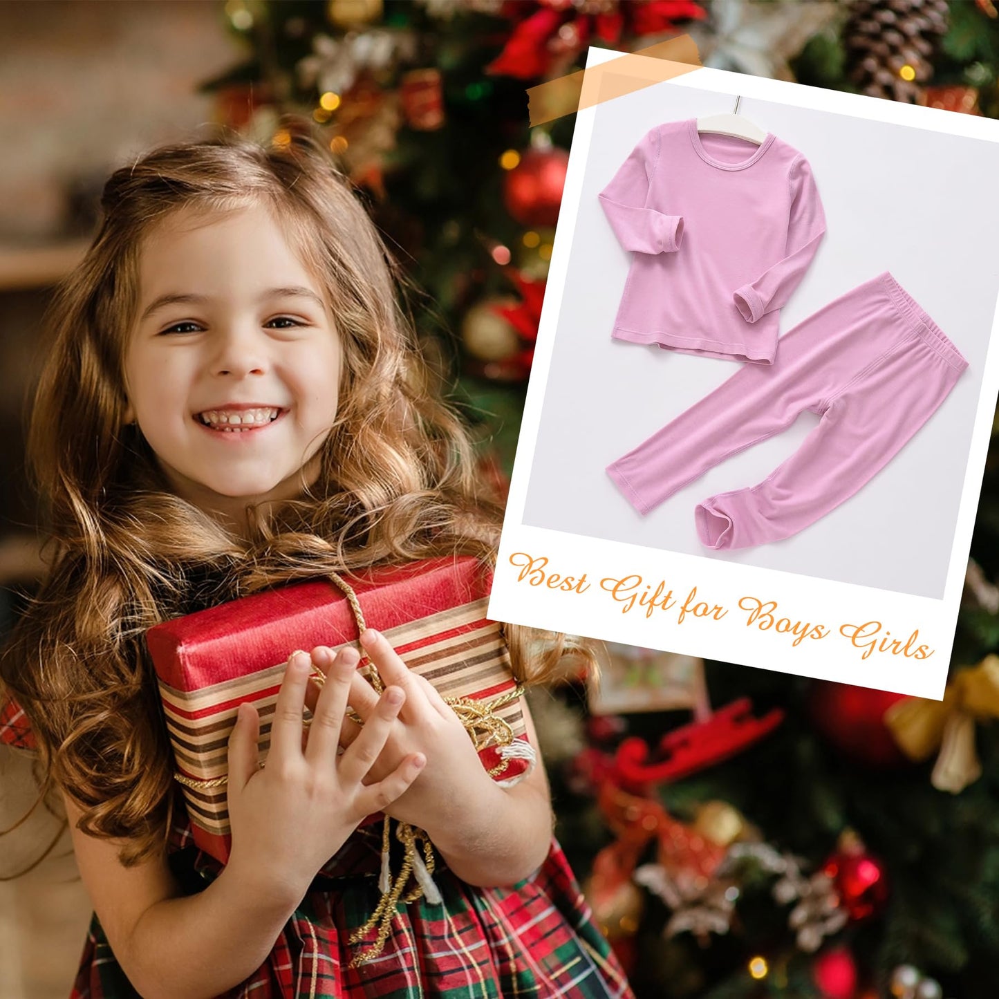 Zando Kids Thermal Underwear Soft Winter Baby Thermal Set Toddler 2 Piece Base Layer Set Ultra Kids Long Johns Girls Fleece Lined Thermals Boys Cold Weather Gear Pink Purple Large (100) /3T