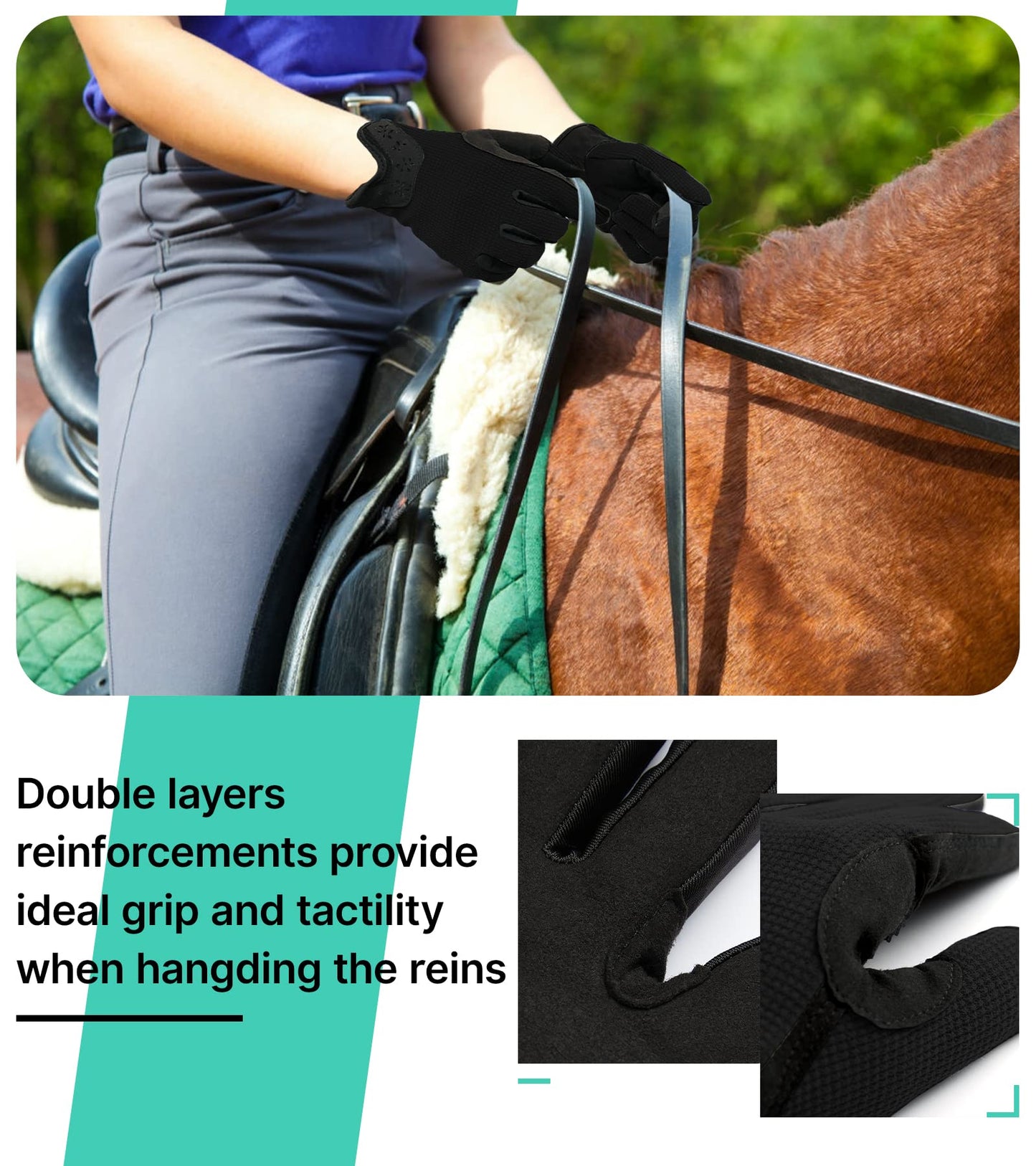 Thapower Kids Horse Riding Gloves Girls Youth Equestrian Gloves Summer Winter Outdoor Sports Horseback Riding Glove Cycling Biking Driving Gardening Mittens