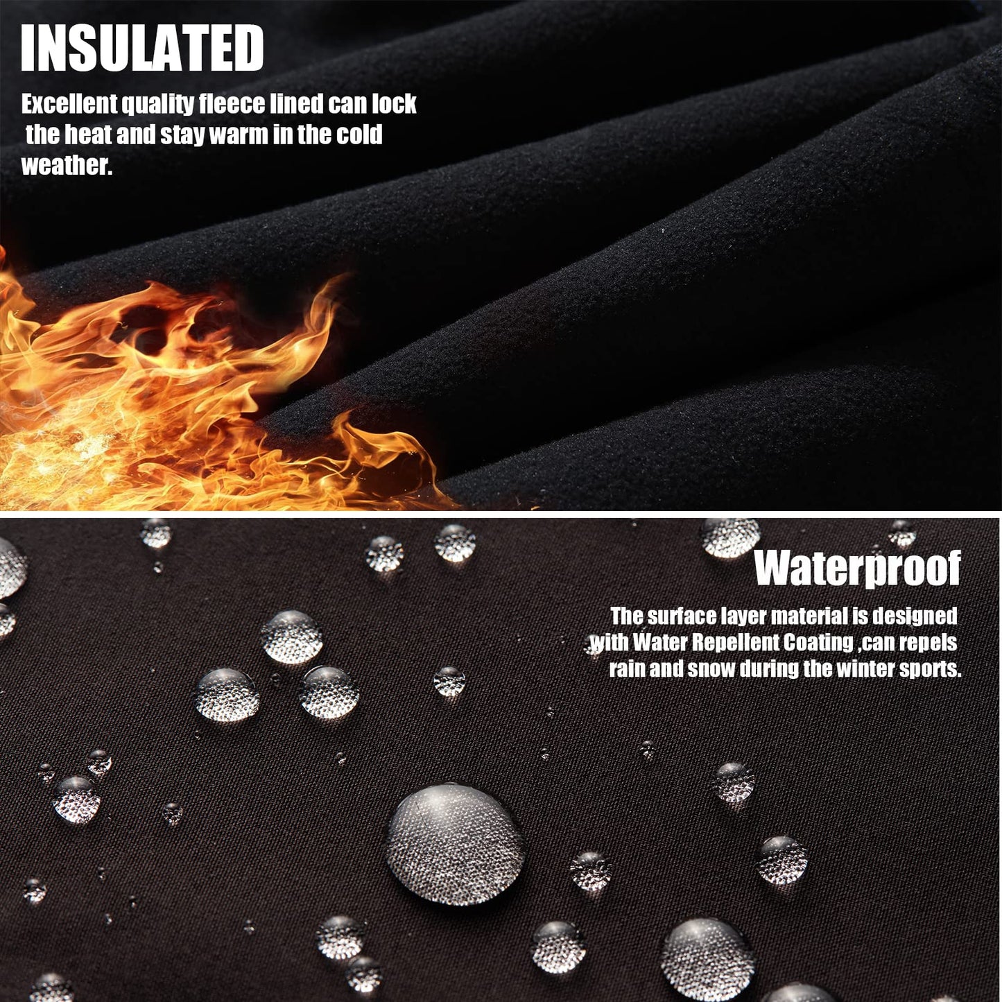 WULFUL Kids Waterproof Snow Ski Pants Boys Girls Outdoor Winter Fleece Hiking Insulated Snowboard Pants