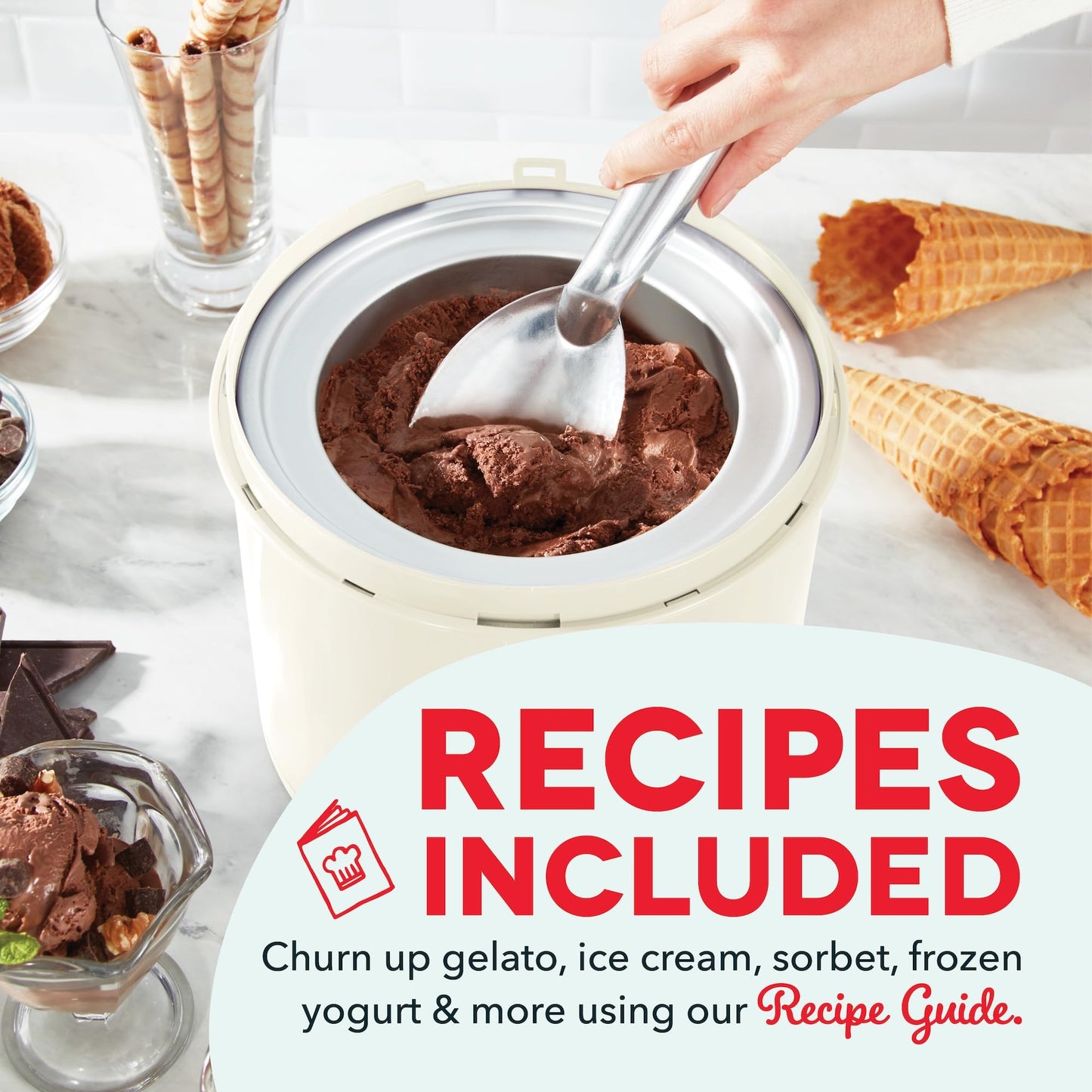 Dash Deluxe Gelato & Ice Cream Maker, 2qt - cream