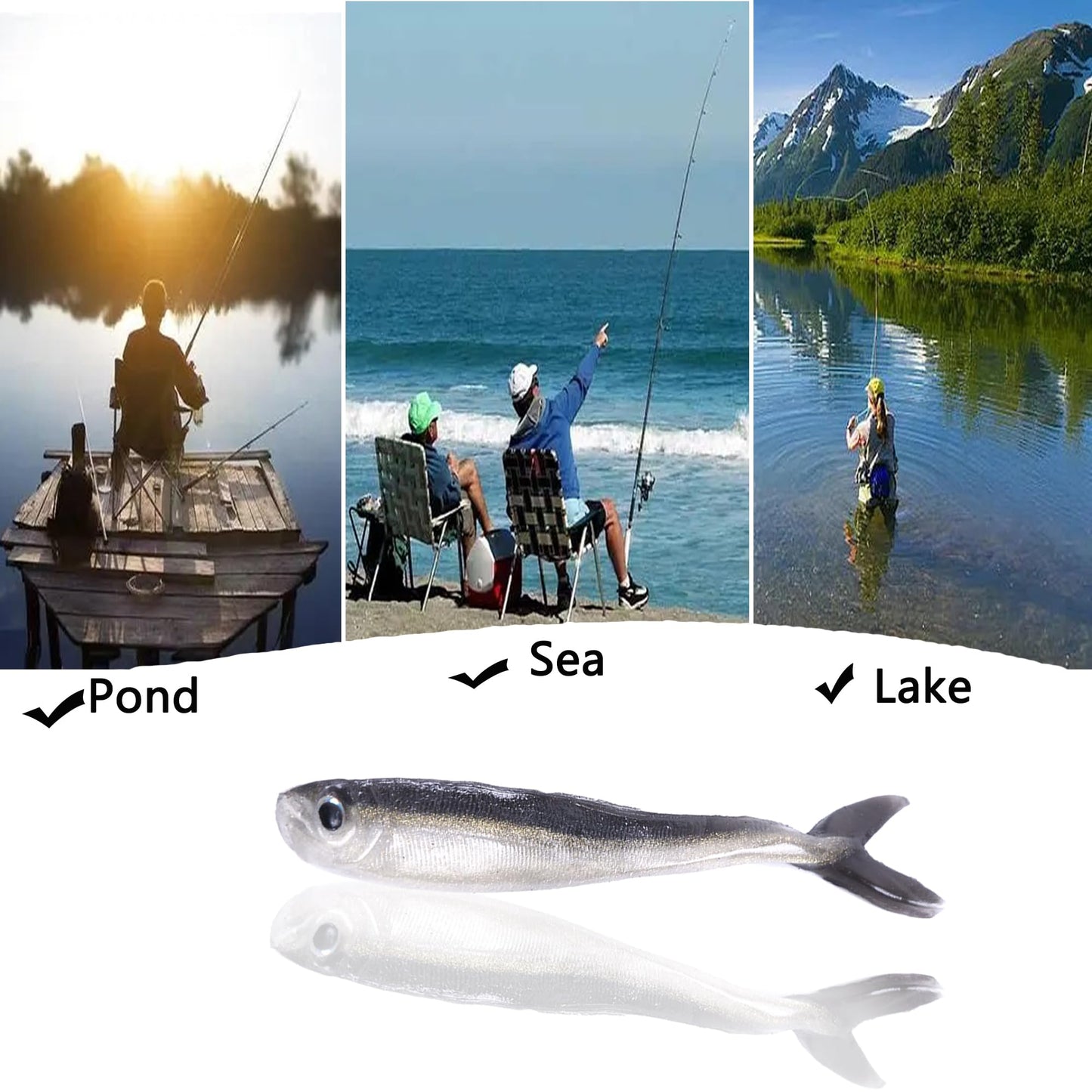 LURESMEOW Paddle Tail Swimbaits,Soft Plastic Fishing Lures Swim Baits for Bass Fishing,30/50/100pcs with Box,Soft Plastic Swimbaits for Bass Trout Crappie Lures Kit for Saltwater Freshwater