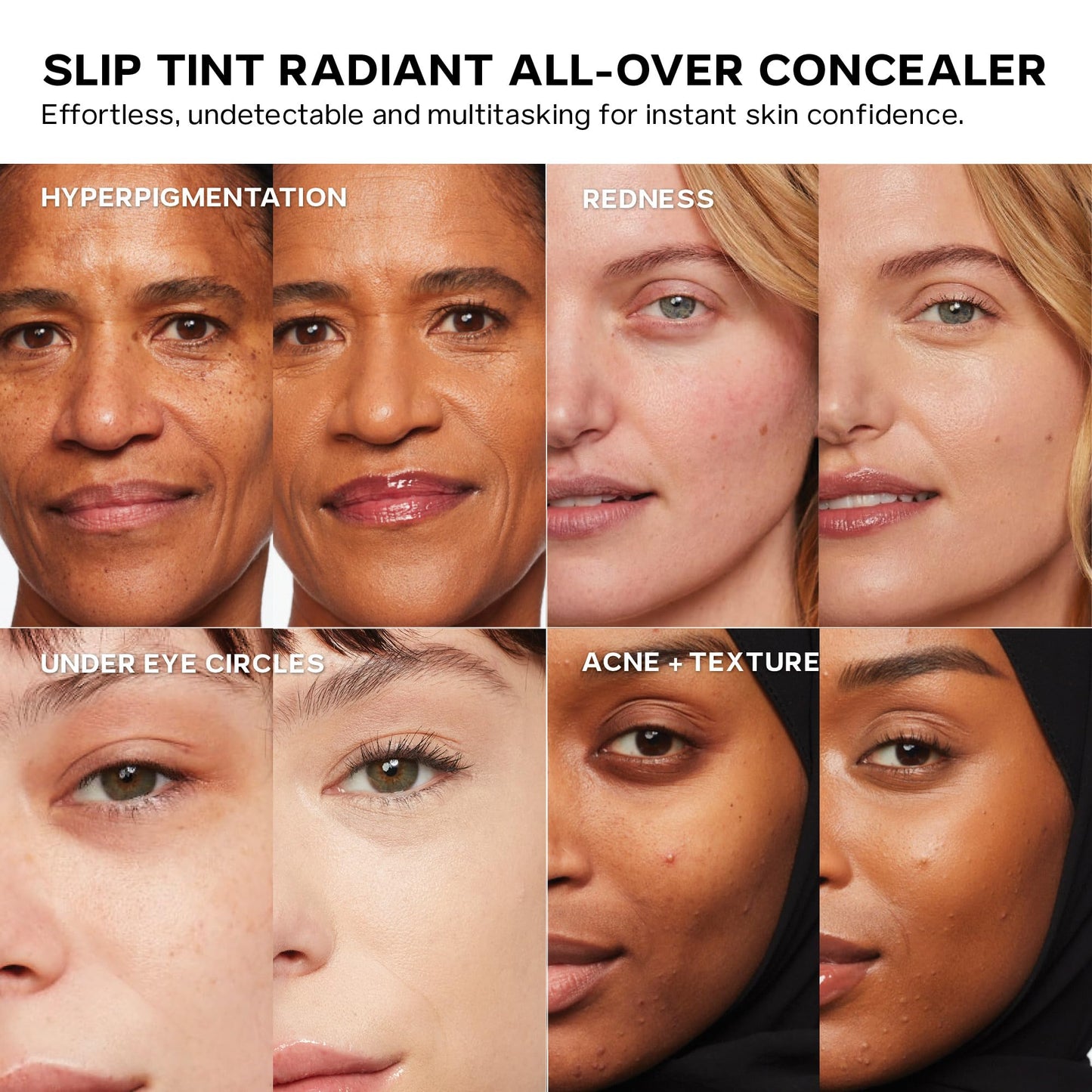 Saie Slip Tint Radiant Cream Concealer - All-Over Concealer for Dark Circles, Redness + Blemishes - Lightweight Formula Enriched with Hydrating Hyaluronic Acid - Shade 1 (0.17 oz)
