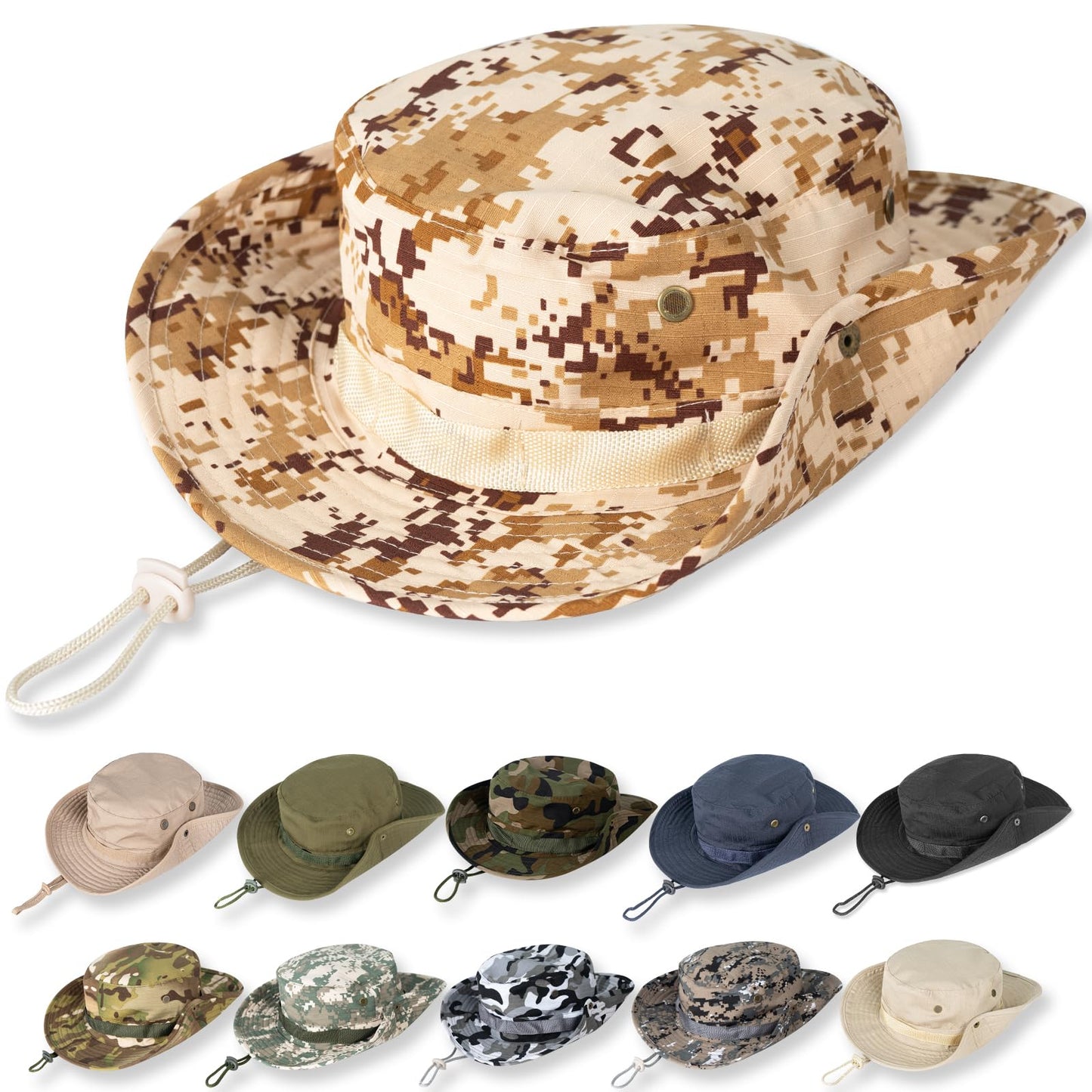 Sun Hats for Men Women Bucket Hat UPF 50+ UV Protection Boonie Hat for Safari Fishing Hiking Garden Beach
