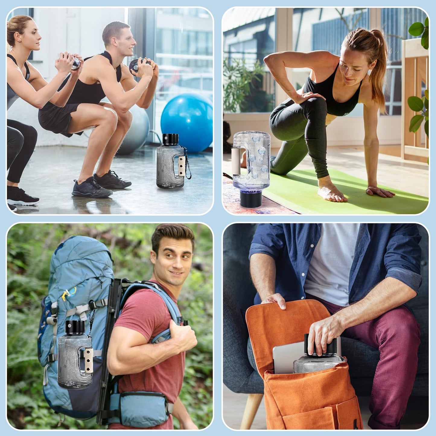 ZUCKBOX Hydrogen Water Bottle, Large Hydrogen Water Bottle Generator, Portable Rechargeable 57OZ/1.5L Hydrogen Water Machine with Foldable Straw with SPE Technology for Home, Office, Travel, Sport