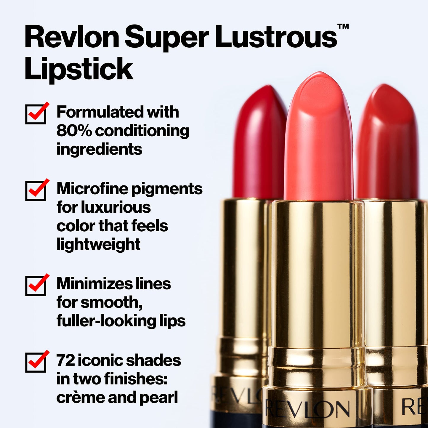 Revlon Super Lustrous Lipstick, Creamy Formula For Soft, Fuller-Looking Lips, Moisturized Feel, Lovesick, 0.15 oz