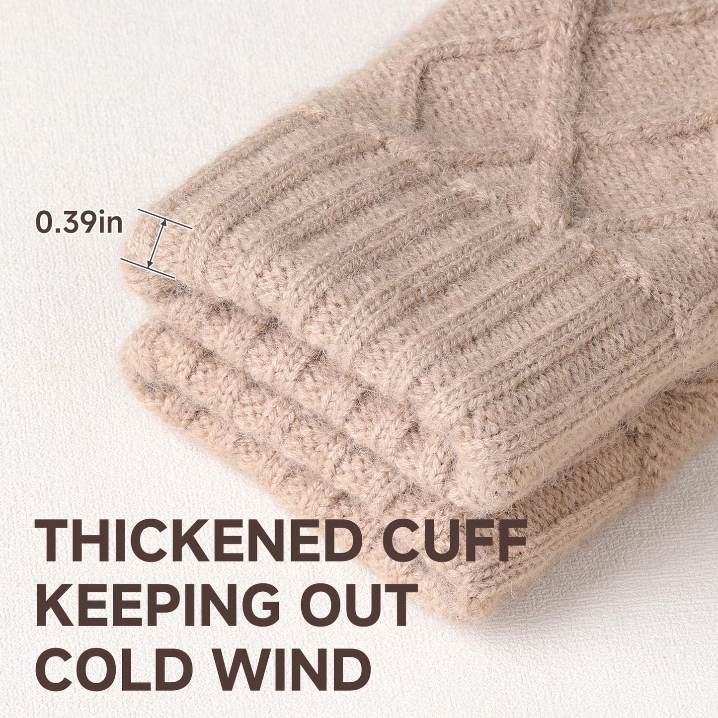 Winter Gloves Beanie Hat Set: Knit Fleece Lined Touch Screen Gloves Soft Skull Cap Set for Women for Outdoor Activities and Daily Use