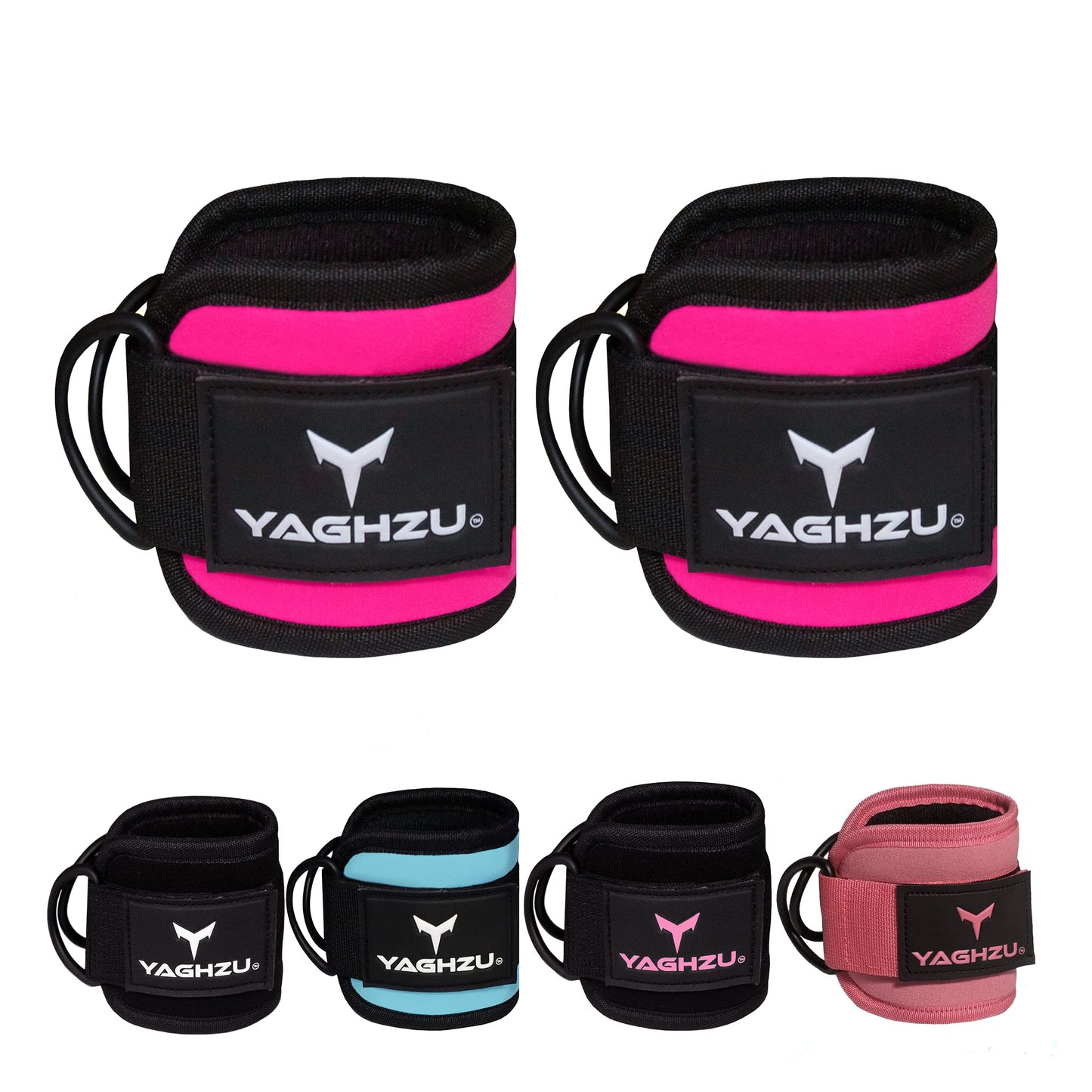 YAGHZU Ankle Straps for Cable Machines Women - Adjustable Gym Ankle Strap for Cable Machine, Neoprene Padded Cable Straps, Durable Leg Strap with Cable Cuff, Glute Kickback Ankle Strap with D Rings