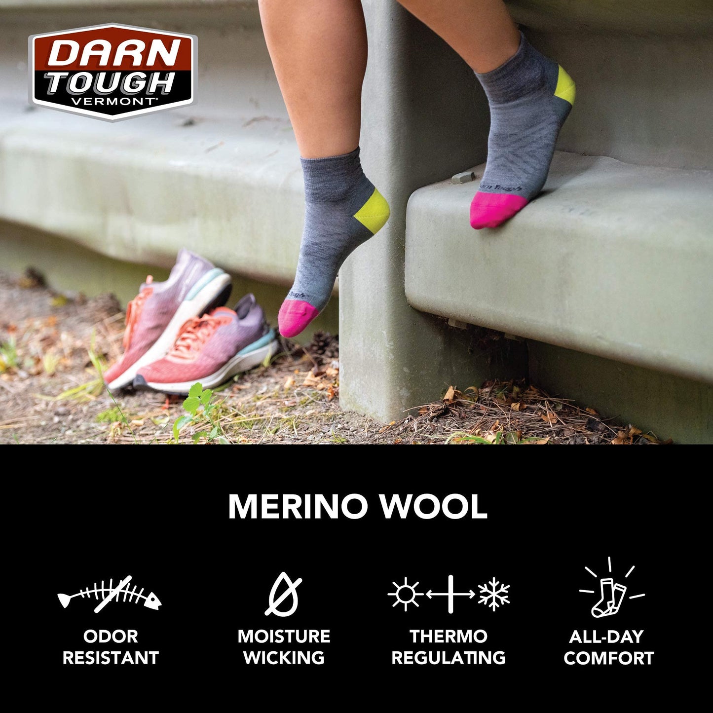 Darn Tough Women's Run Quarter Ultra-Lightweight with Cushion Running Sock (Style 1048) - White, Small