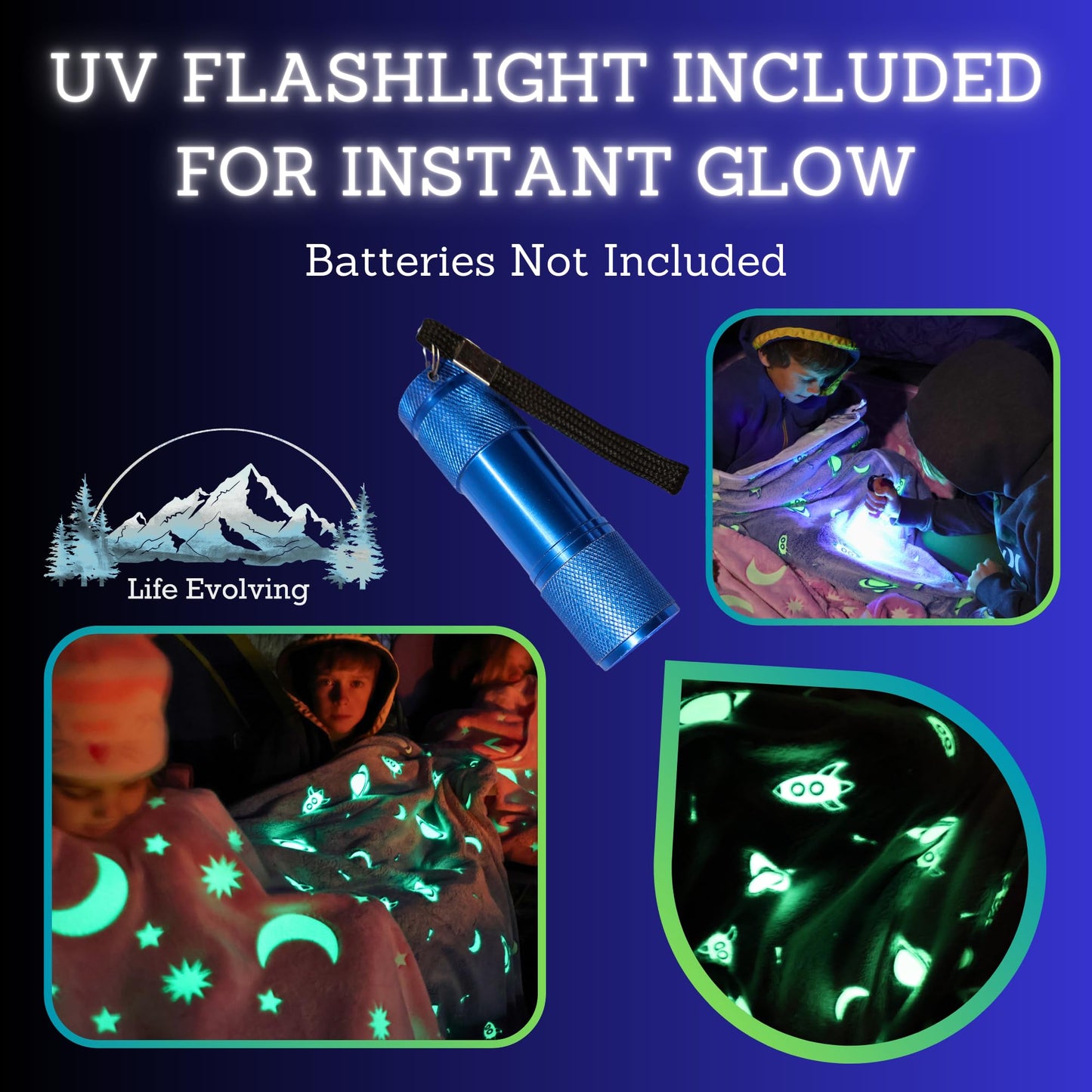 Fleece Sleeping Bag Liner Cold Weather-Glow In The Dark with UV Flashlight-Camping sleeping bag Liner for Cold Weather Sleeping Bag-Travel Sleeping Bag -Compact Sleeping Bag Or Ultralight Sleeping Bag