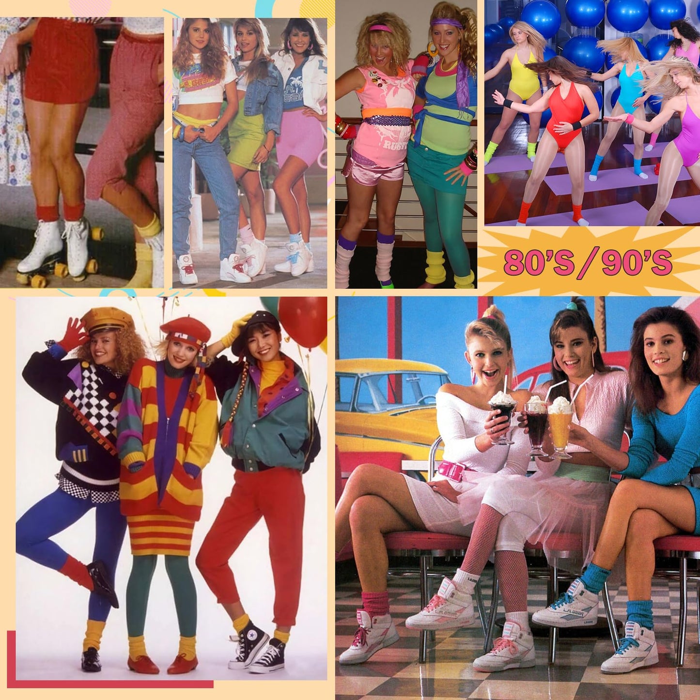 Winter Knee High Slouch Socks for Women Soft Extra Long Scrunch Sock Light Weight Slouch Boot Socks Girls Stacked Socks 80s 90s Socks 3 Pack White