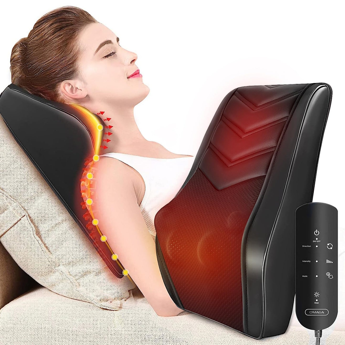 Shiatsu Neck Massager with Heat, 3D Kneading Back Massage Pillow for Pain Relief, Massagers for Neck and Back, Shoulder, Leg, Gifts for Men Women Mom Dad, Stress Relax at Home Office and Car