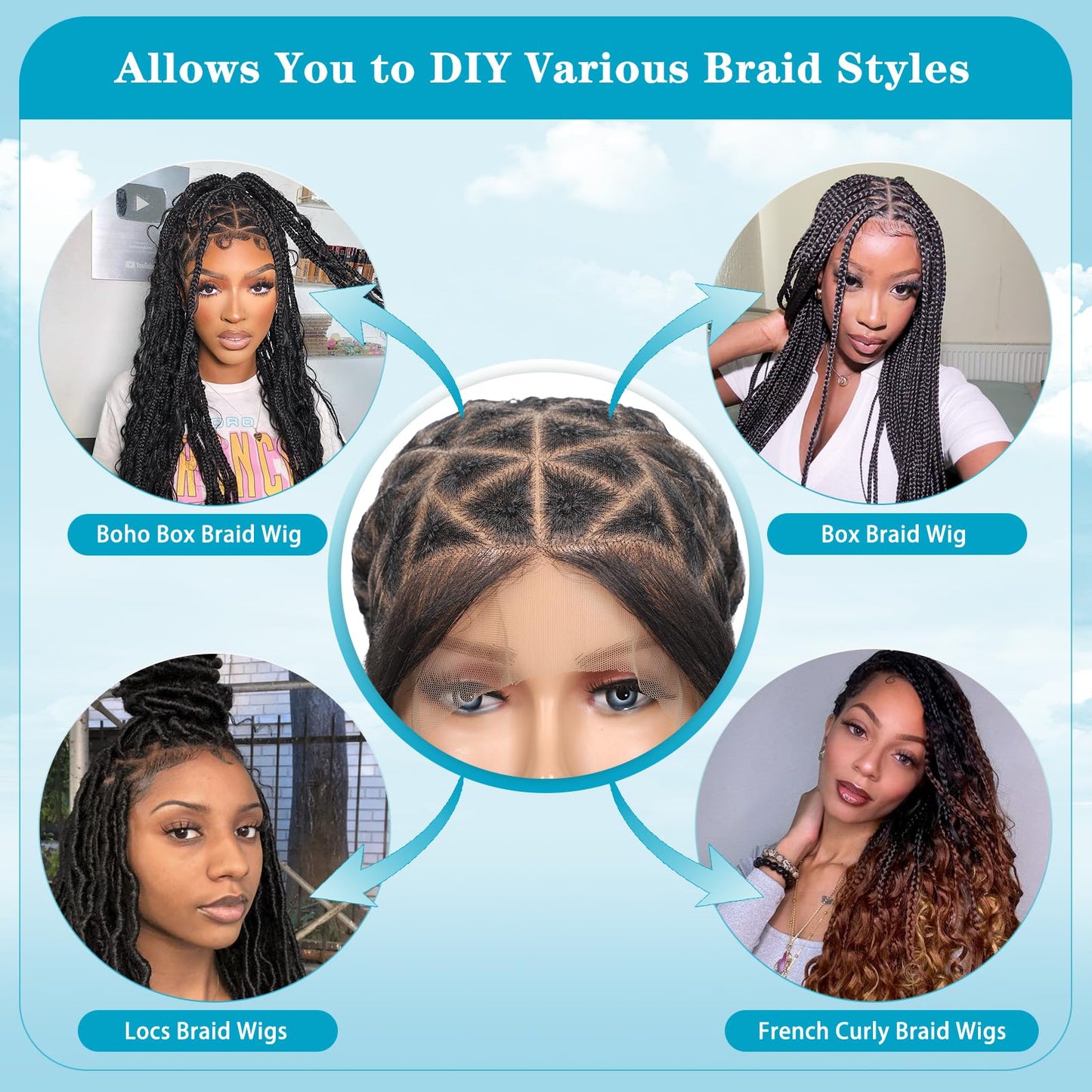 Esnccur Double Full Lace Crochet Wig Cap for Crochet Hair Braided Wig Cap with Baby Hair Sew In Cap Braid Lace Front Wigs Cap with Natural Knots Braided Wigs Caps for Women(79 Konts)