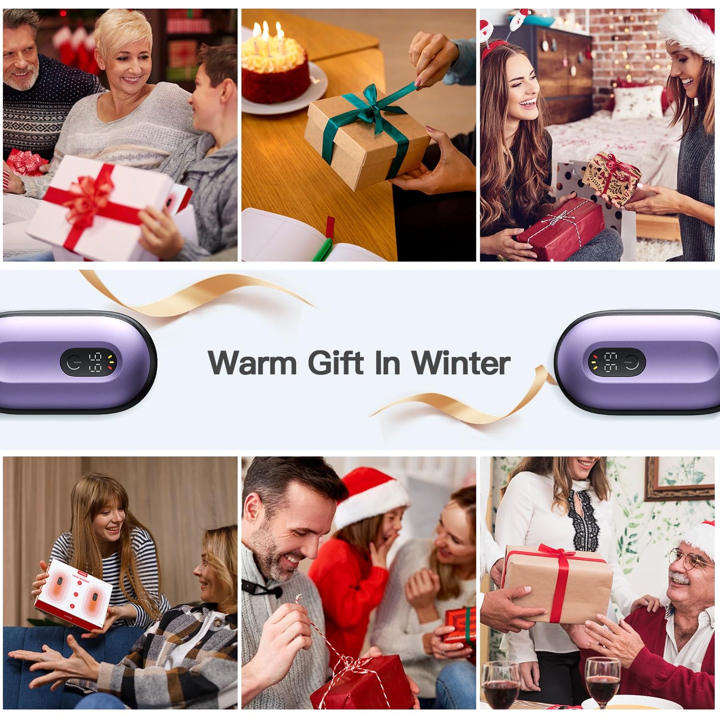 coldSky Hand Warmers Rechargeable 2 Pack, Magnetic Electric Hand Warmer with Digital Display, Reusable Handwarmers Heat Up to 140℉, Portable Pocket Heater Warm Gift for Outdoors, Camping, Hunting