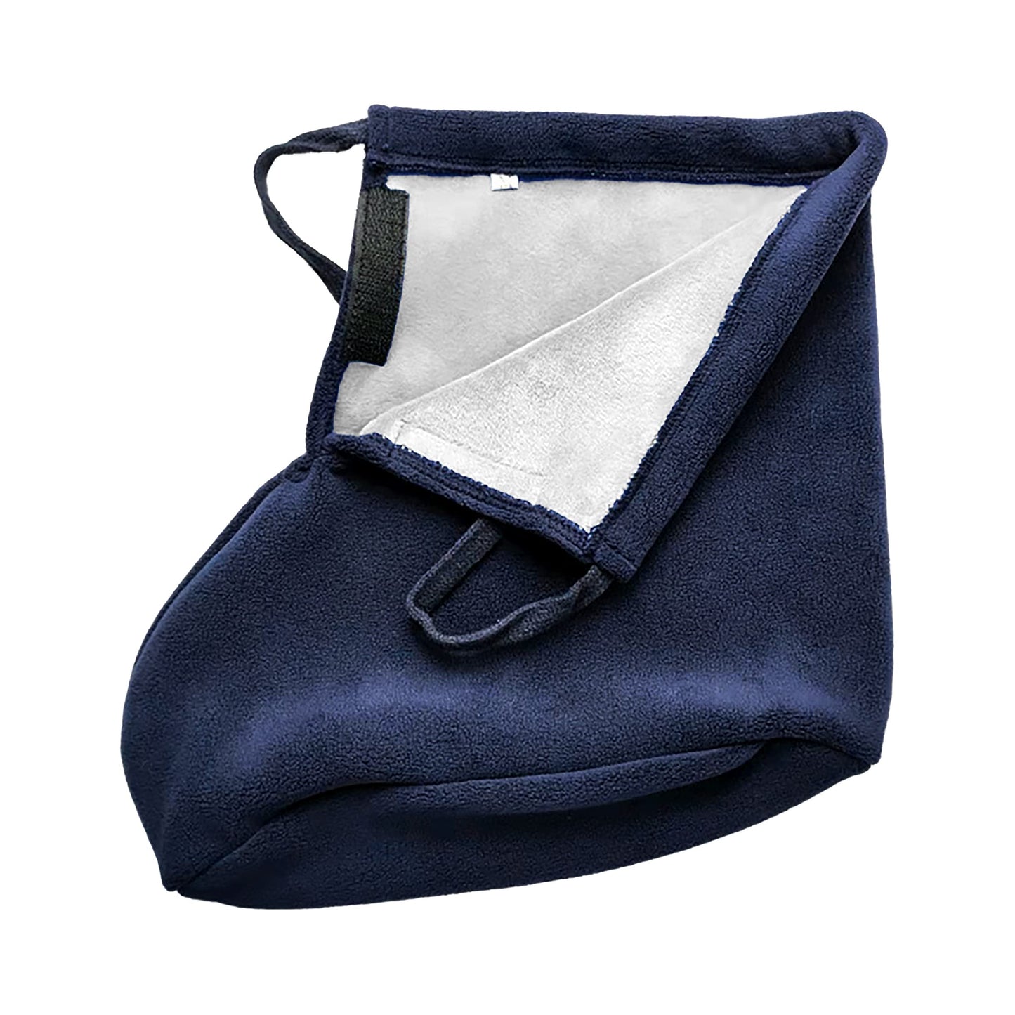 Winter Warm Cast Sock, Thick Fleece Foot Cast Cover - Below the Knee Cast Toe Boot Cover, Protective and Washable Cast Sleeve Wrap, Foot Warmer for Broken Foot, Adjustable Drawstring, Navy Blue