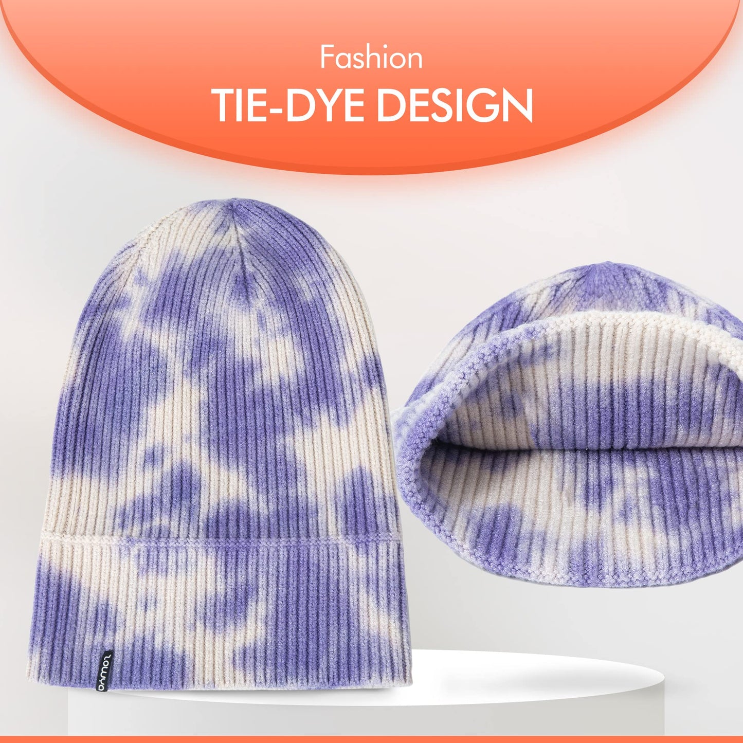 zowya Ultrawarm Winter Beanie for Men & Women Thermal Lining Double-Layer Skully Thick Knit Beanie, 1-Hat (Blue)