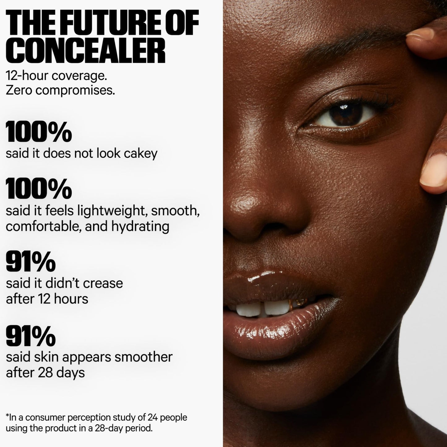 Milk Makeup Future Fluid All Over Cream Concealer, 17W (Medium Tan with Warm Undertones) - 0.28 fl oz - Medium-to-Full Coverage - Up to 12-Hour Wear - Crease-Proof Finish - Vegan, Cruelty Free