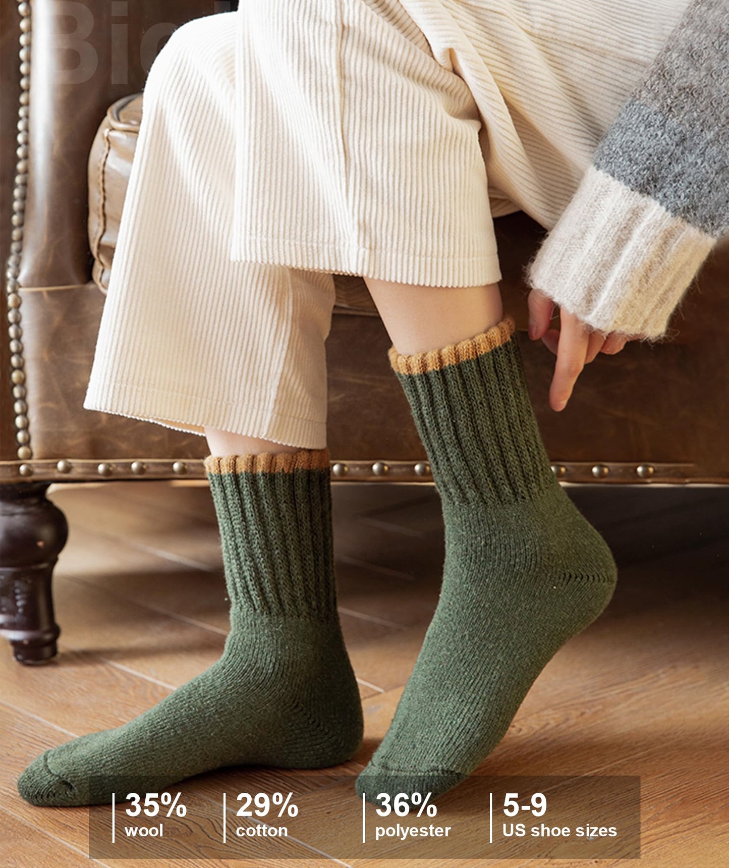 IIG 5 Pairs Womens Cute Fashion Knit Wool Socks Thick Warm Winter Crew Socks Gifts for Women (Super thick 03-5 pairs)