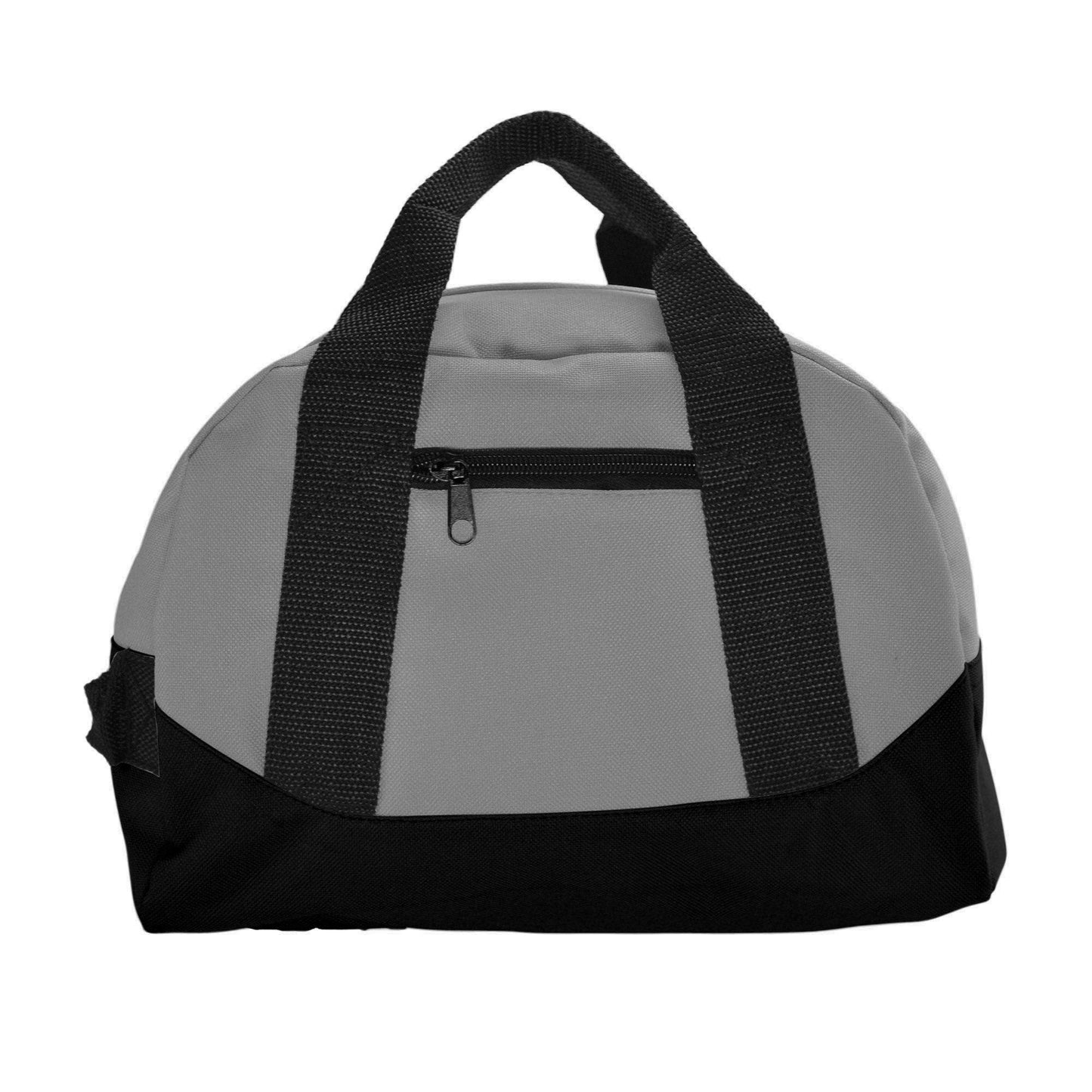 12" Mini Two Tone Duffle Bag in Gray and Black