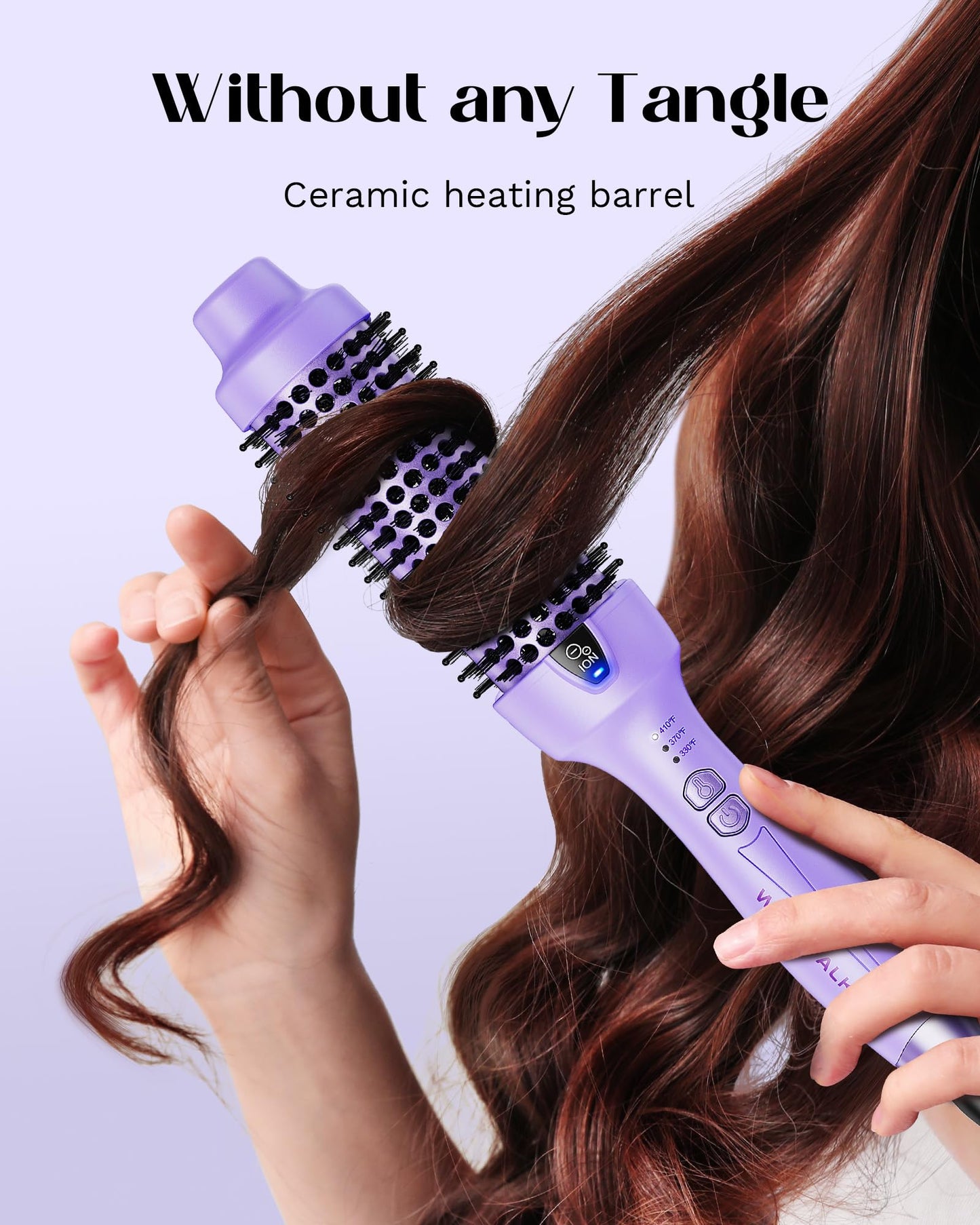 Wavytalk Updated Version Thermal Brush, Blowout Express 1.5 Inch Negative Ion Thermal Round Brush Creates Blowout Look, lonic Frizz Reduction Makes Hair Smoother (Lavender Purple)