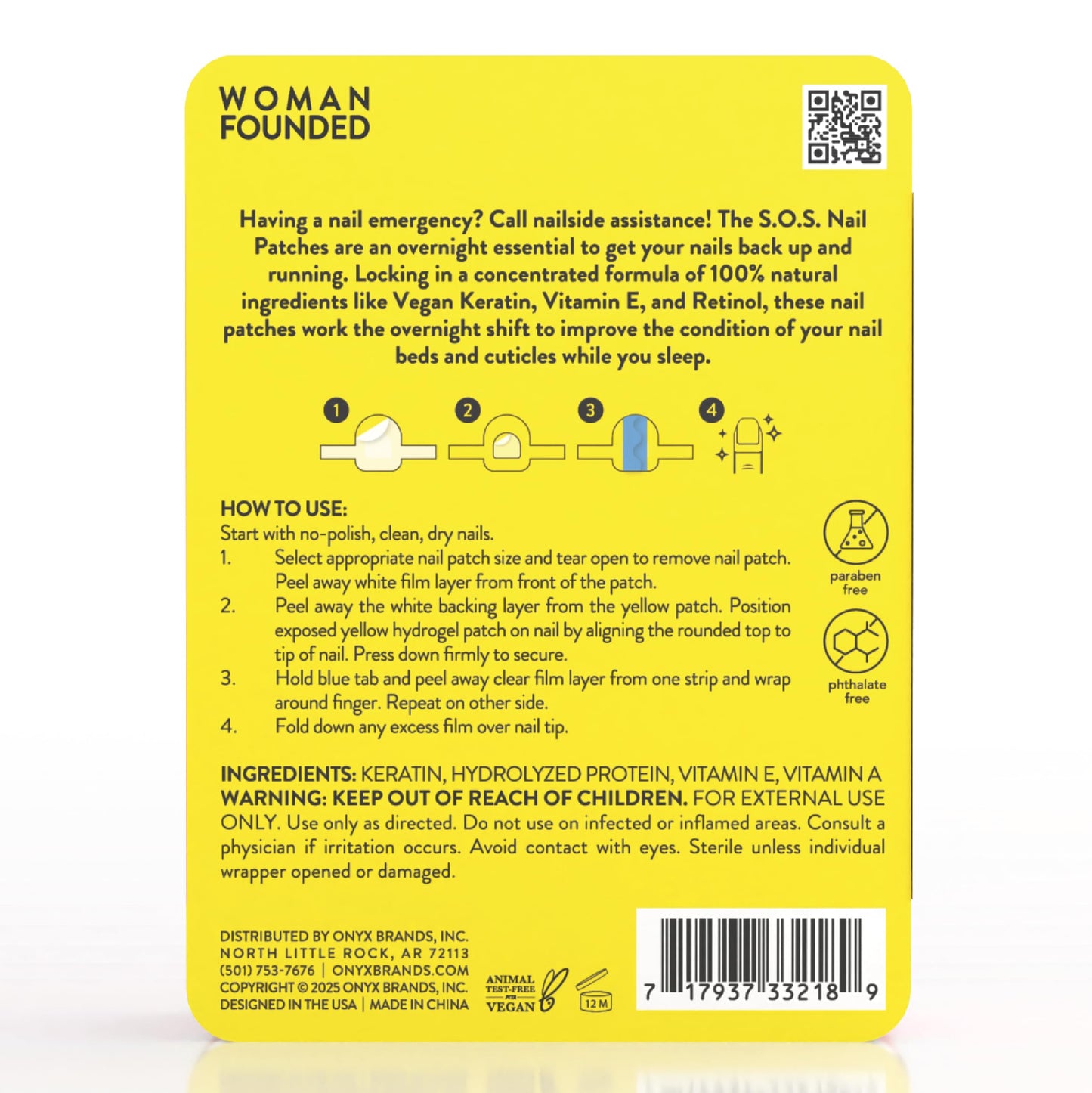 Onyx Professional Hard as Hoof S.O.S Nail Patches - Nail and Cuticle Strengthening Treatment Repair Patches, Nail Growth, Repair, 20 Count