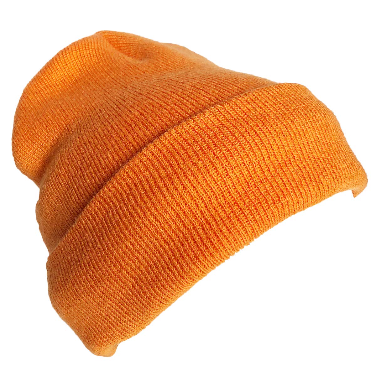 Telea Thick Winter Warm Cuffed Beanie with Soft Lining Adult Size for Men and Women Orange